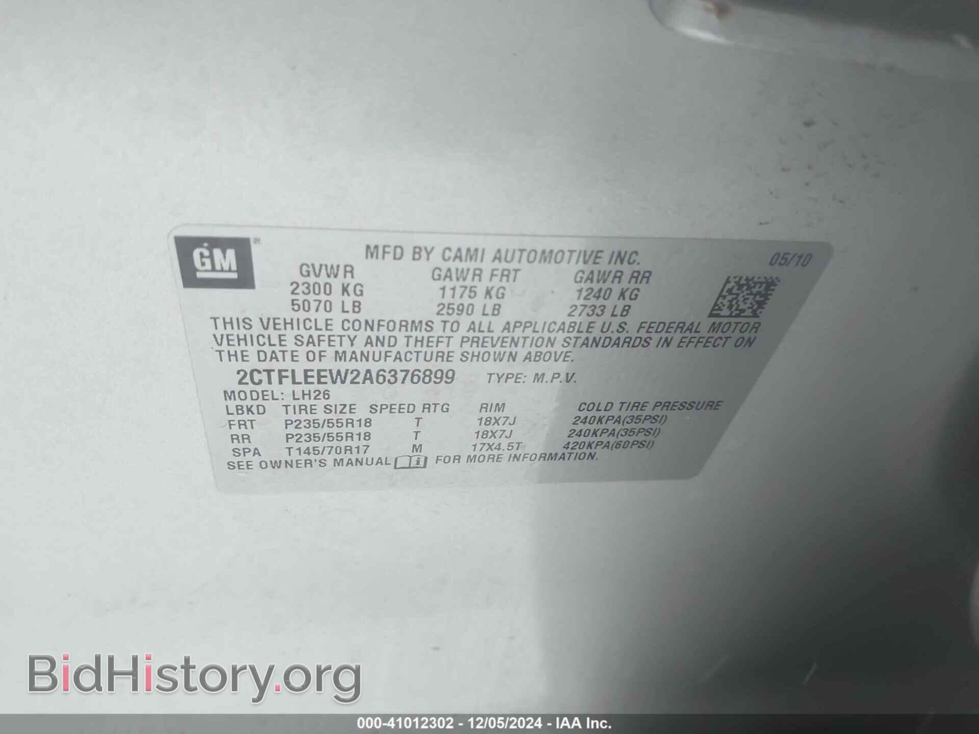 2010 GMC TERRAIN - VIN: 2CTFLEEW2A6376899 - Photo 9