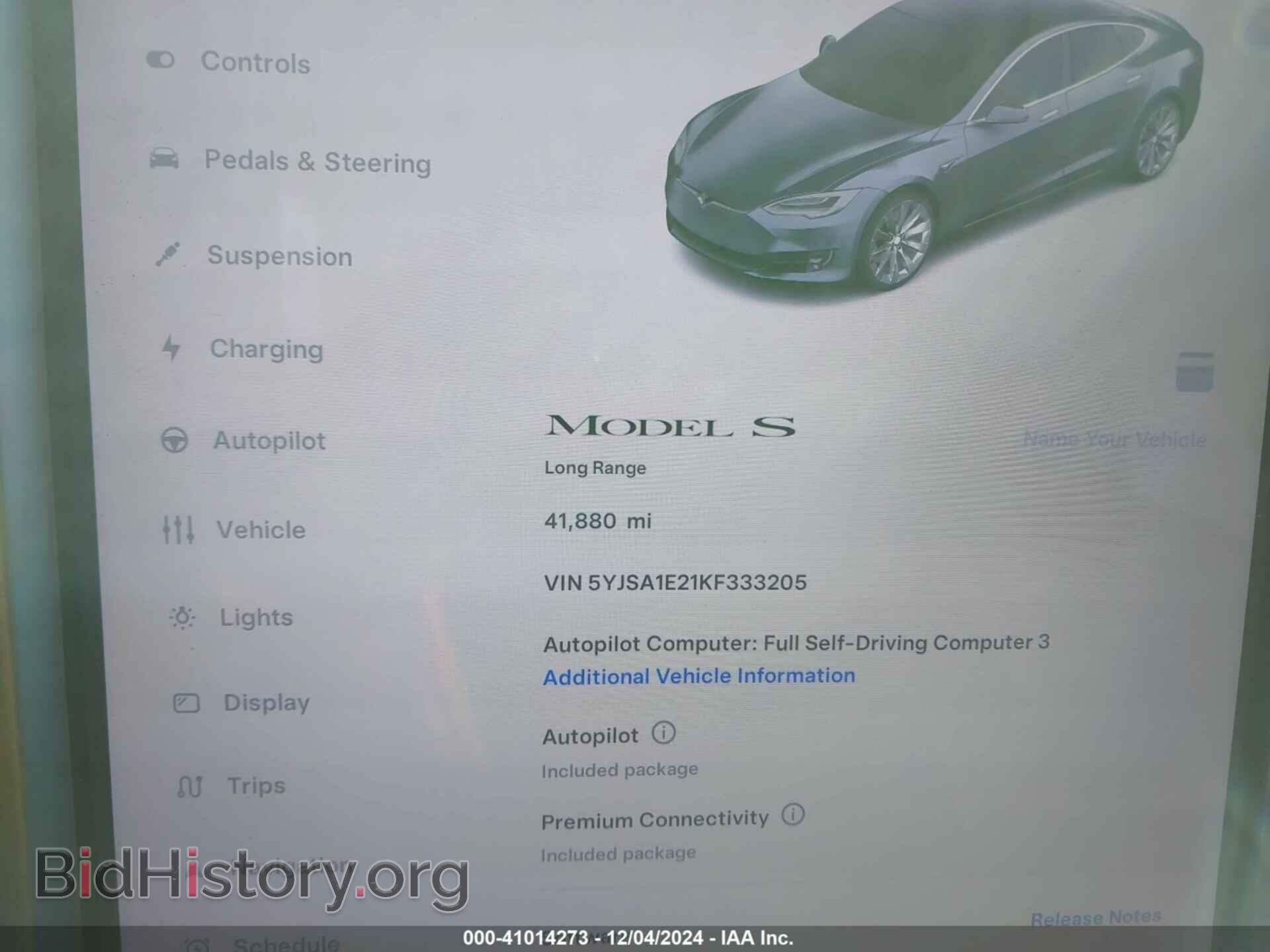 2019 TESLA MODEL S - VIN: 5YJSA1E21KF333205 - Фото 7