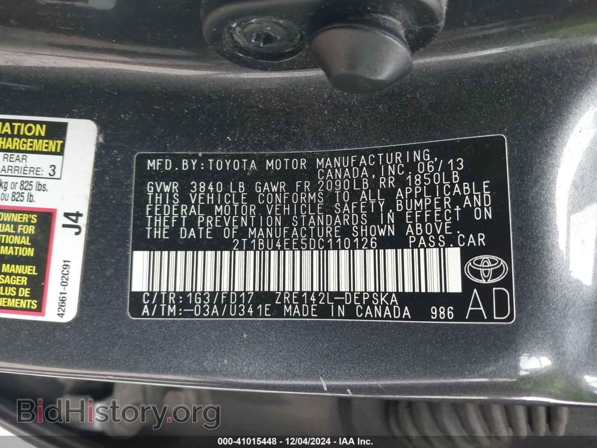 2013 TOYOTA COROLLA - VIN: 2T1BU4EE5DC110126 - Фото 9
