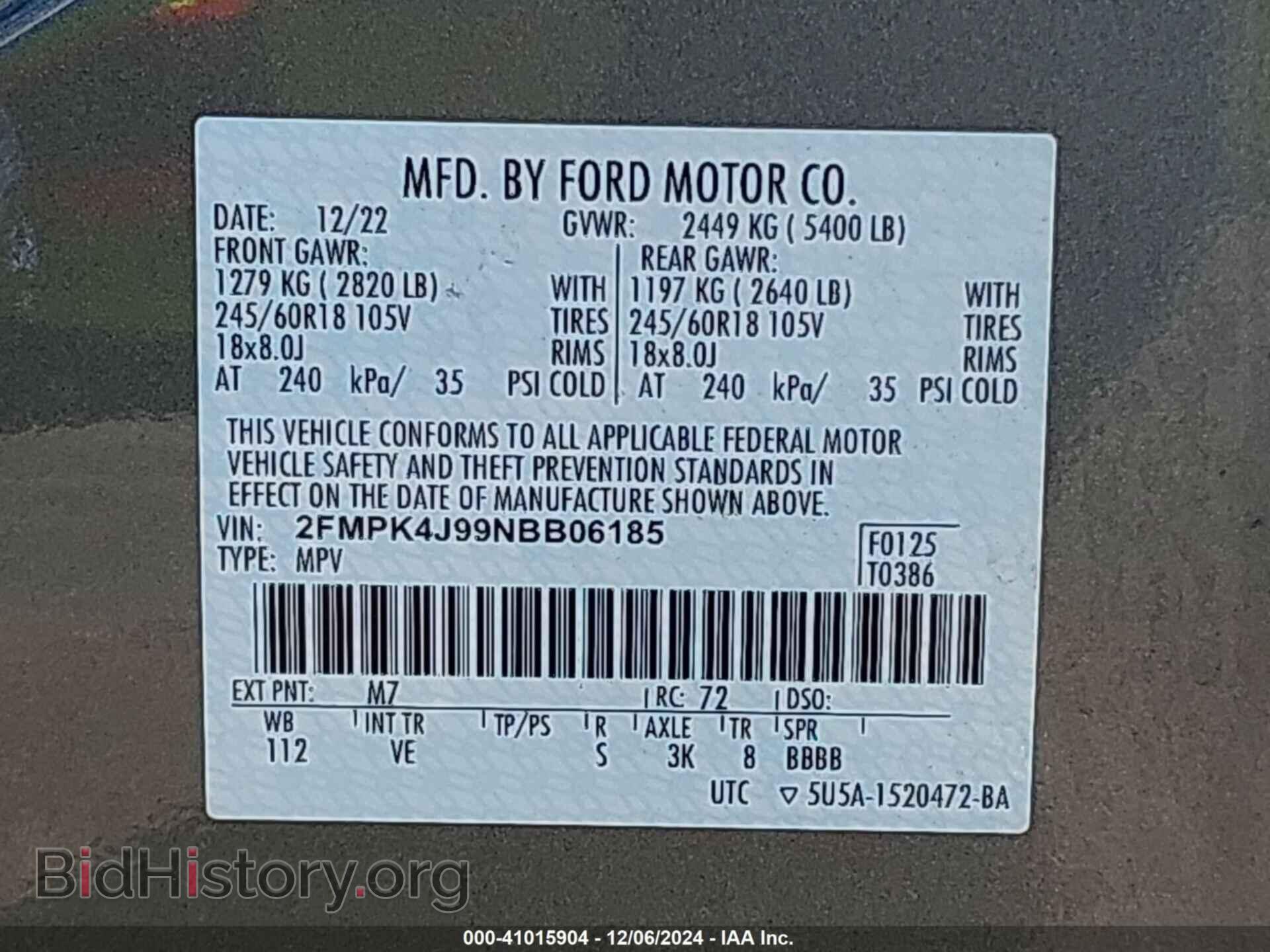 2022 FORD EDGE - VIN: 2FMPK4J99NBB06185 - Photo 9