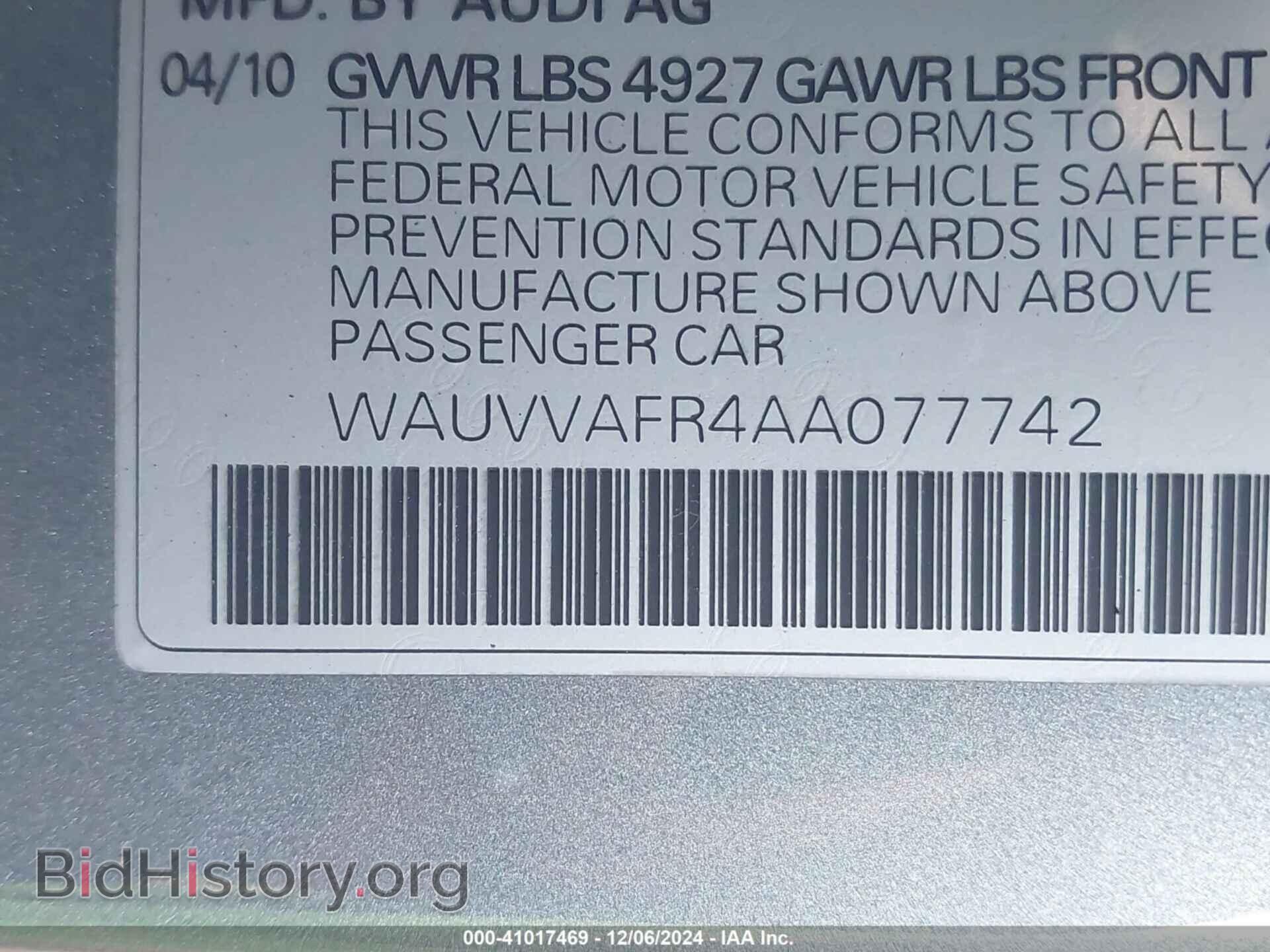 2010 AUDI S5 - VIN: WAUVVAFR4AA077742 - Фото 9