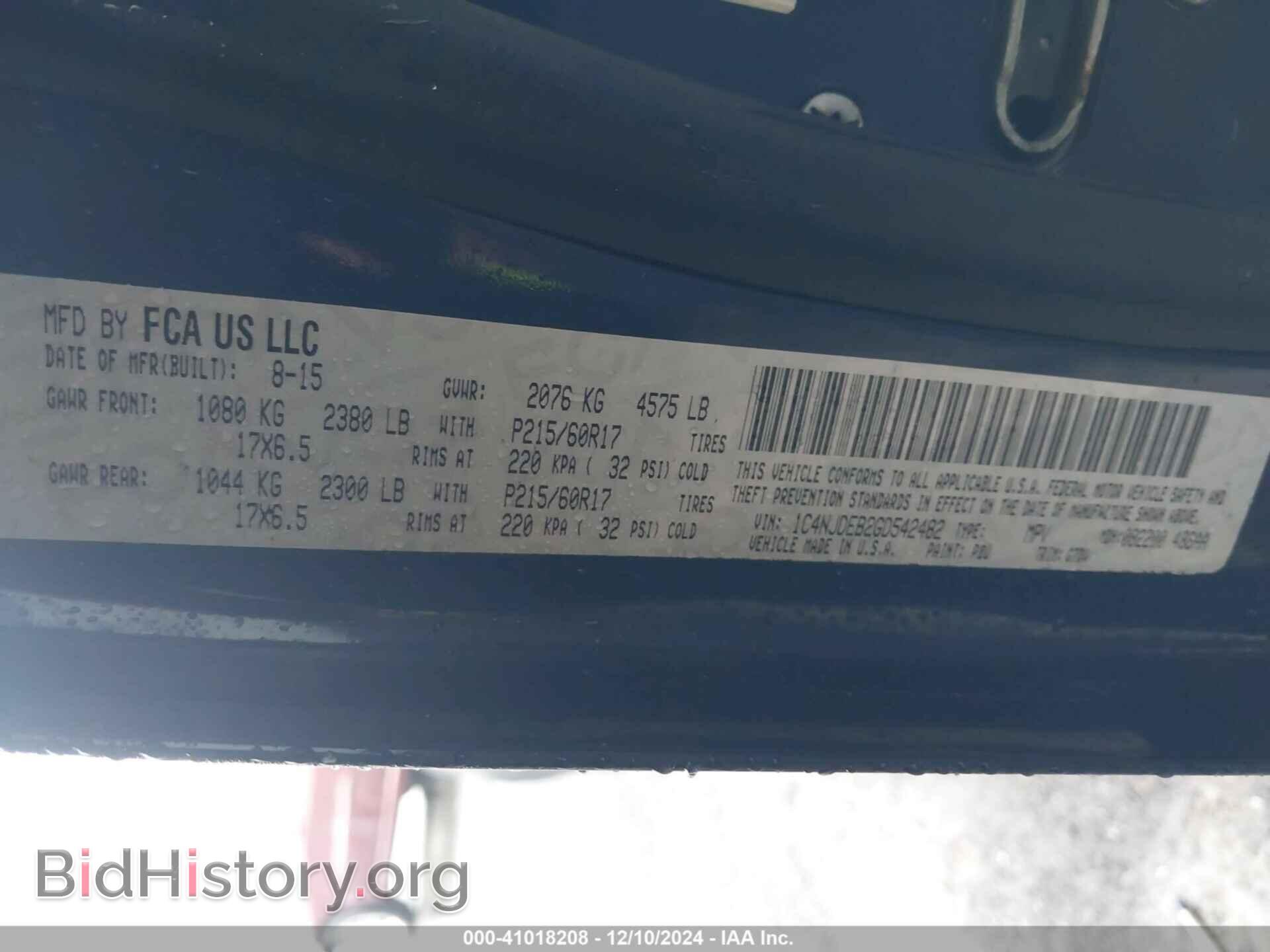 2016 JEEP COMPASS - VIN: 1C4NJDEB2GD542482 - Фото 9