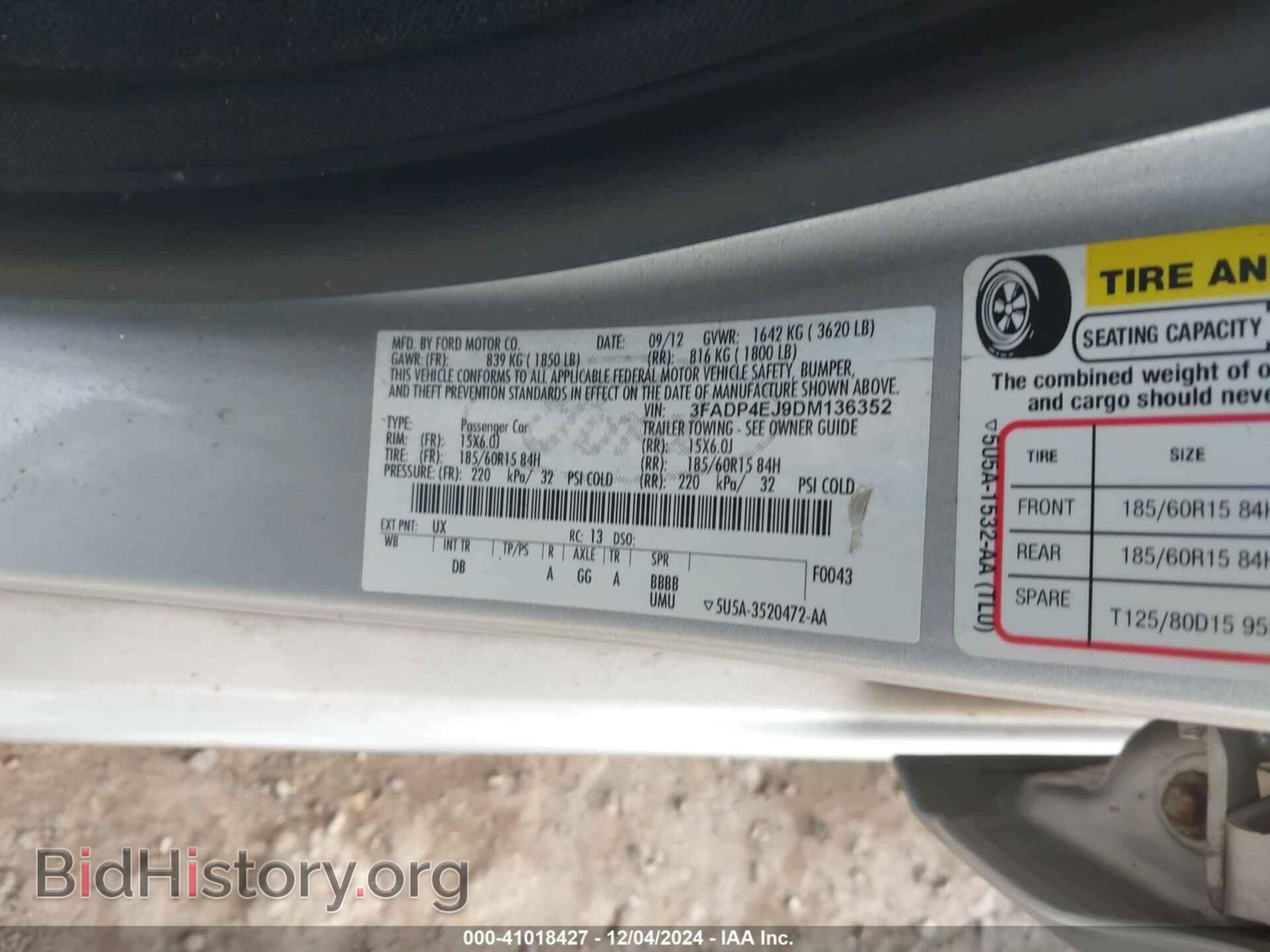 2013 FORD FIESTA - VIN: 3FADP4EJ9DM136352 - Фото 9