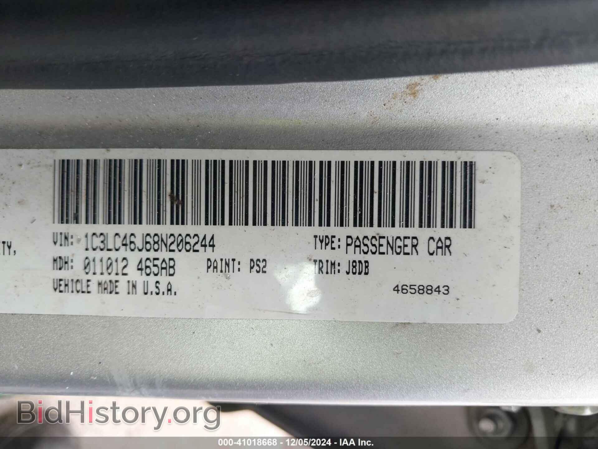 2008 CHRYSLER SEBRING - VIN: 1C3LC46J68N206244 - Фото 9