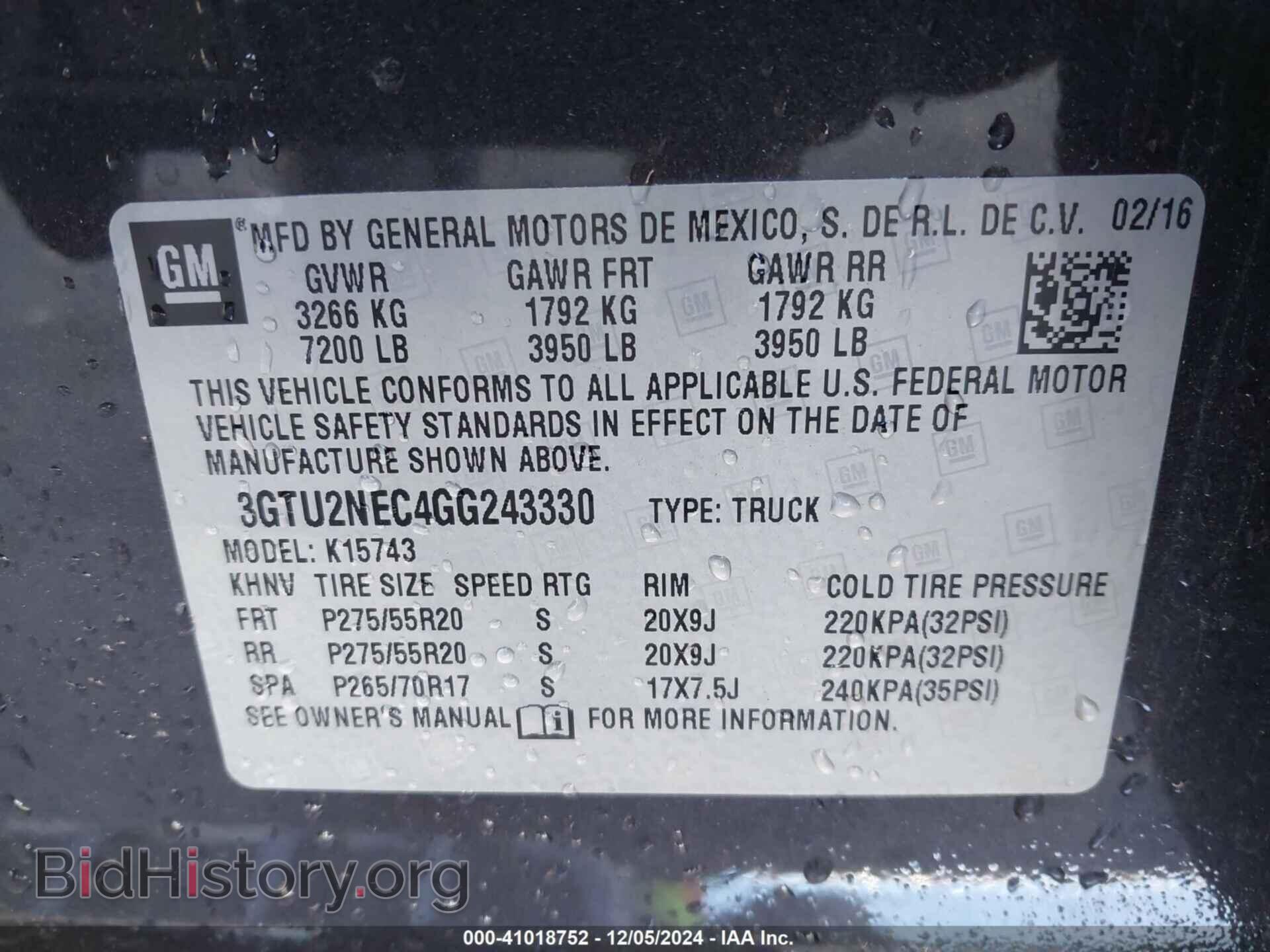 2016 GMC SIERRA 1500 - VIN: 3GTU2NEC4GG243330 - Фото 9