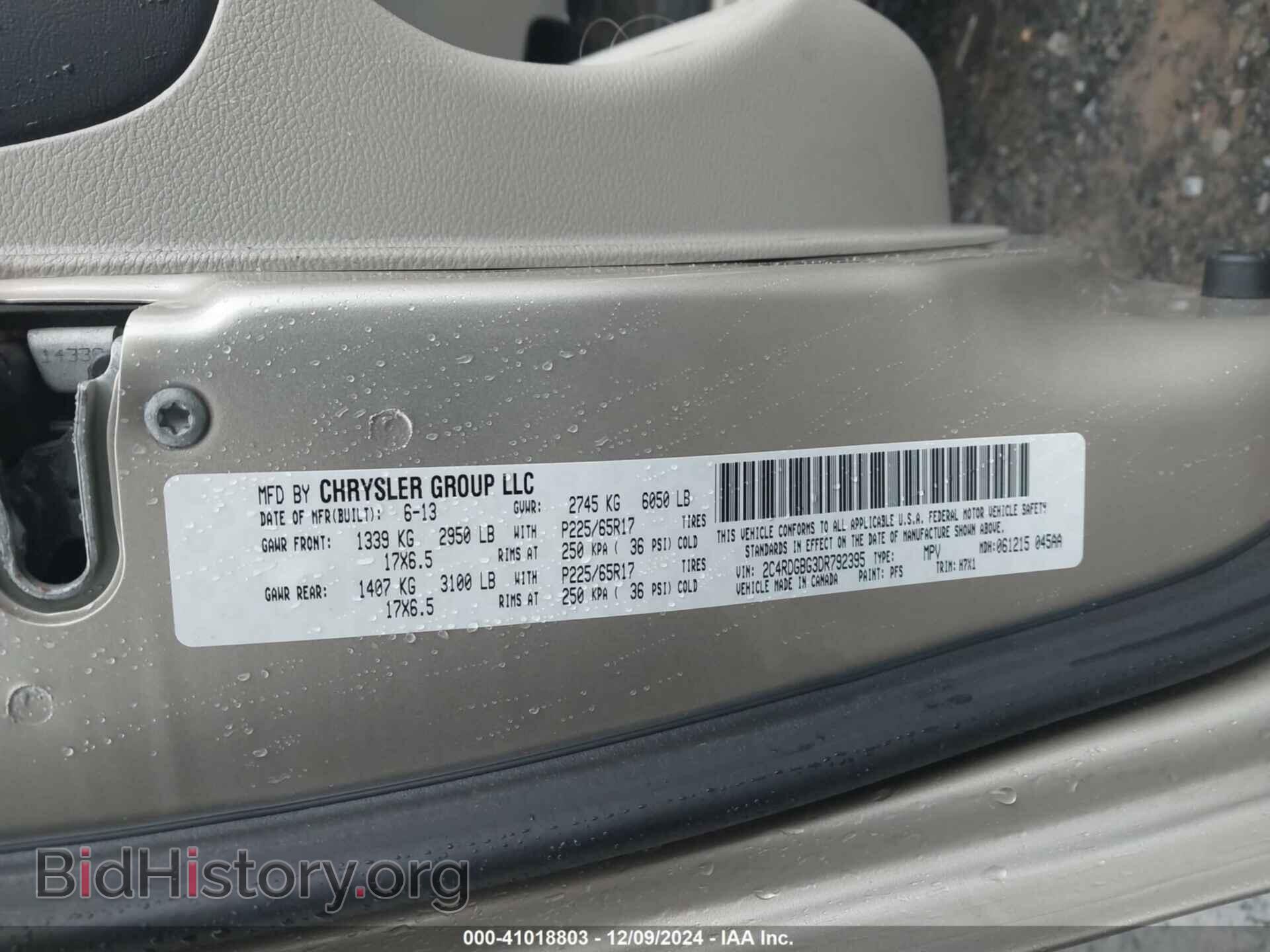 2013 DODGE GRAND CARAVAN - VIN: 2C4RDGBG3DR792395 - Фото 9