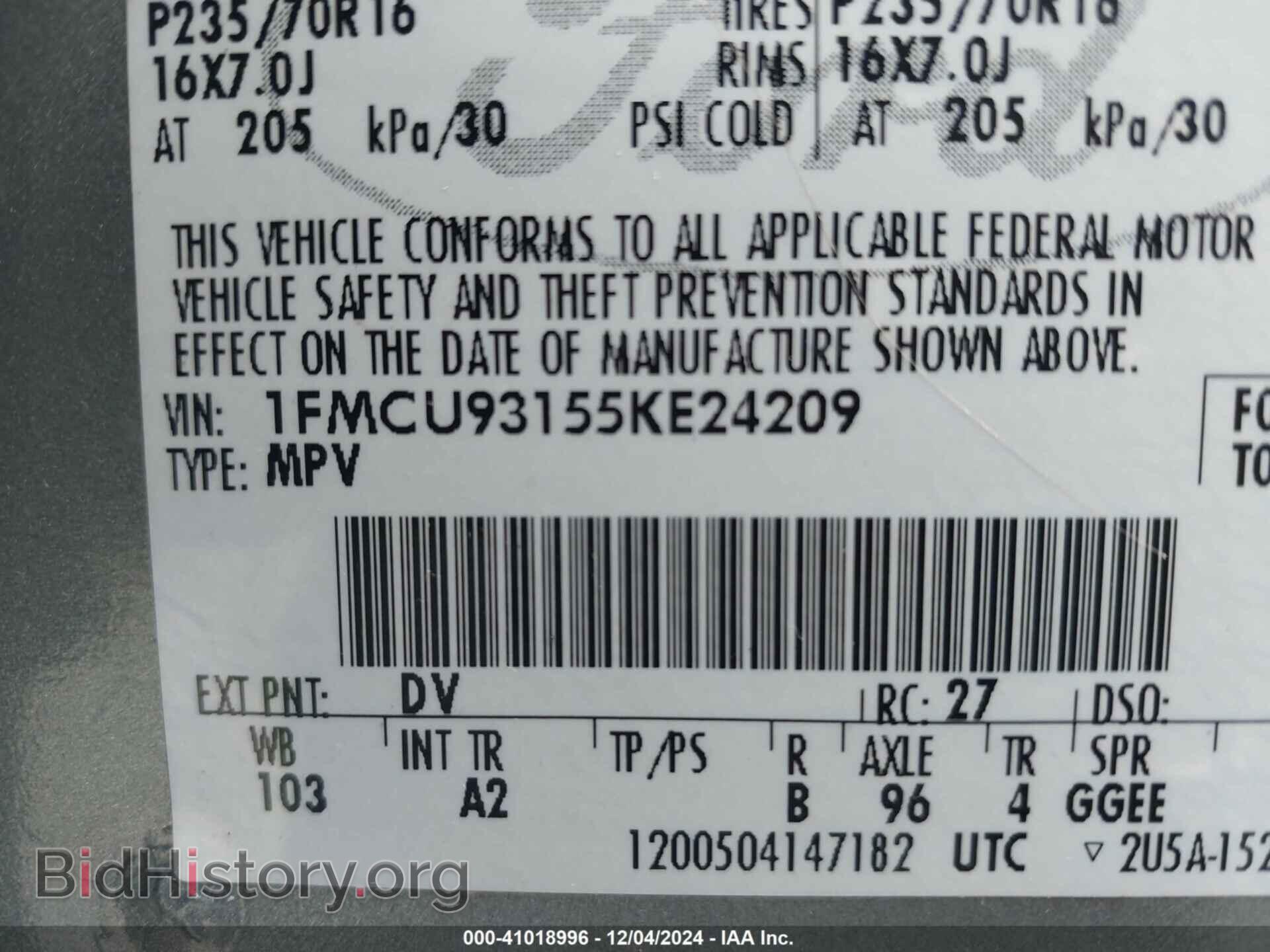 2005 FORD ESCAPE - VIN: 1FMCU93155KE24209 - Фото 9