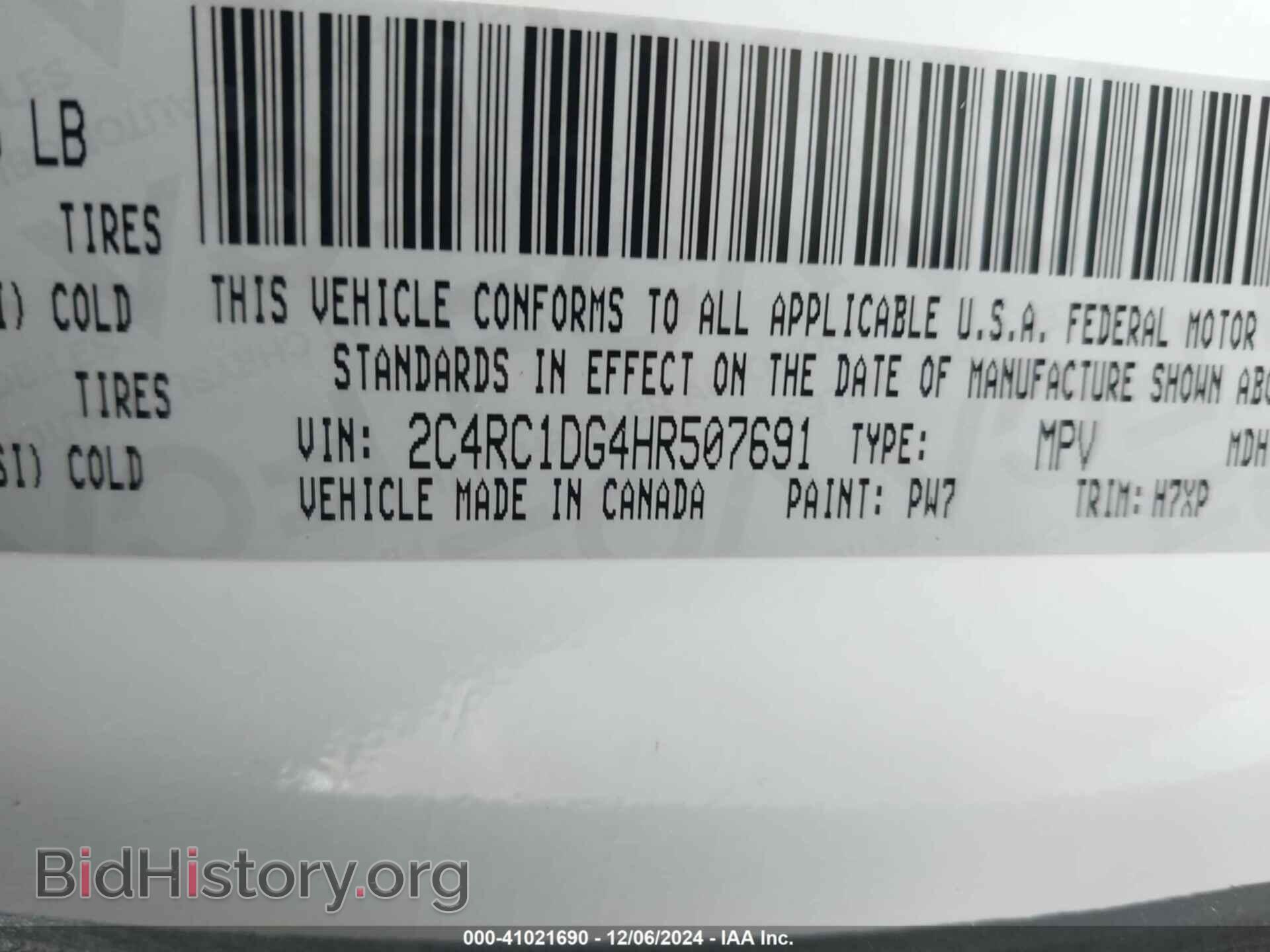 2017 CHRYSLER PACIFICA - VIN: 2C4RC1DG4HR507691 - Фото 9