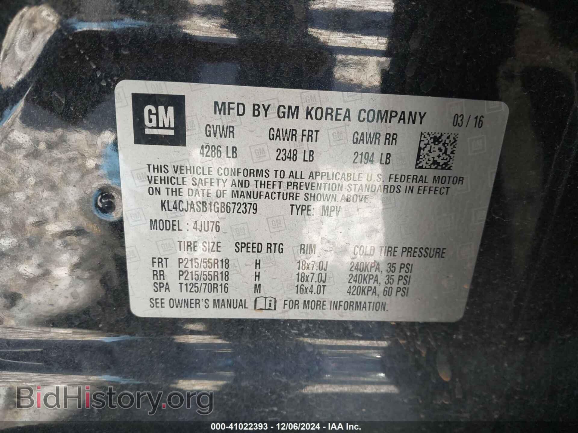 2016 BUICK ENCORE - VIN: KL4CJASB1GB672379 - Фото 9