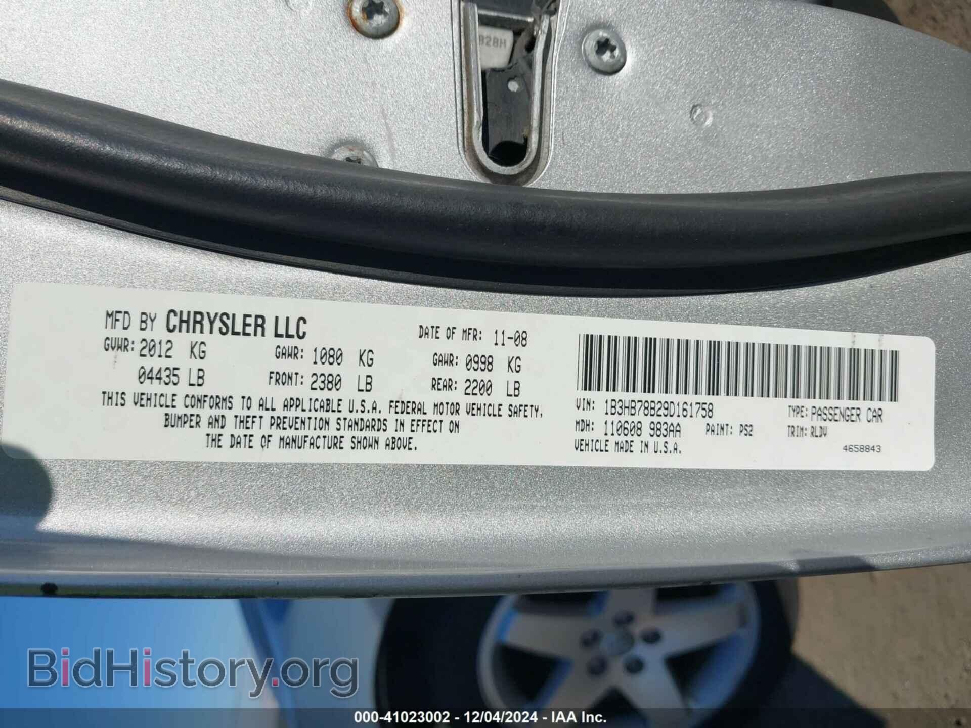 2009 DODGE CALIBER - VIN: 1B3HB78B29D161758 - Photo 9