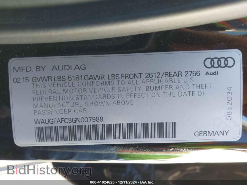 2016 Audi A6 (VIN WAUGFAFC3GN007989) — фото 9 из 21