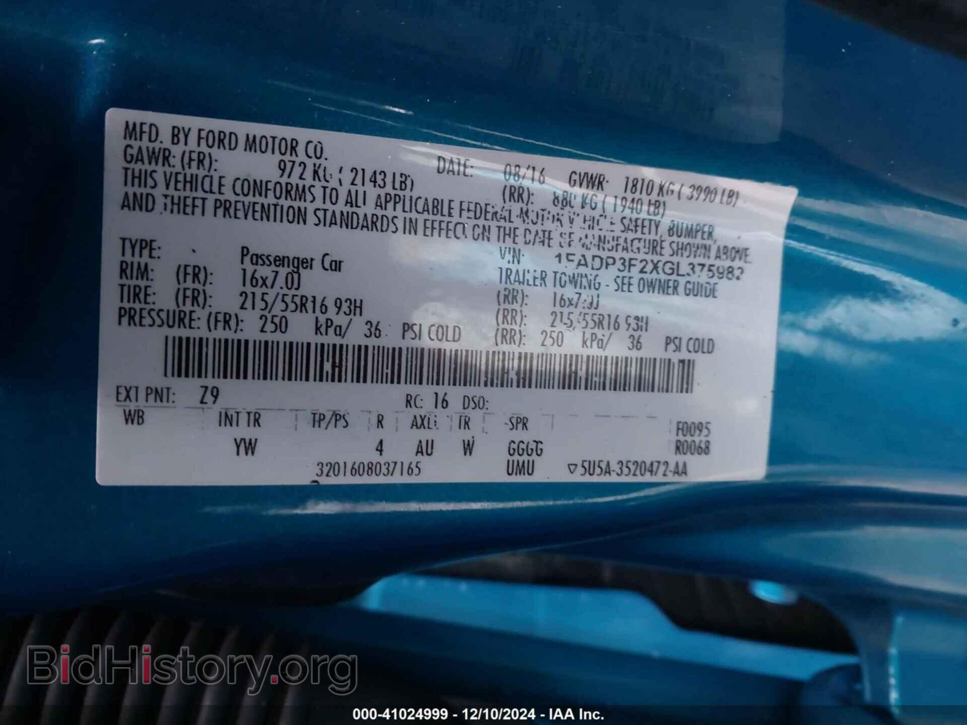 2016 FORD FOCUS - VIN: 1FADP3F2XGL375982 - Photo 9