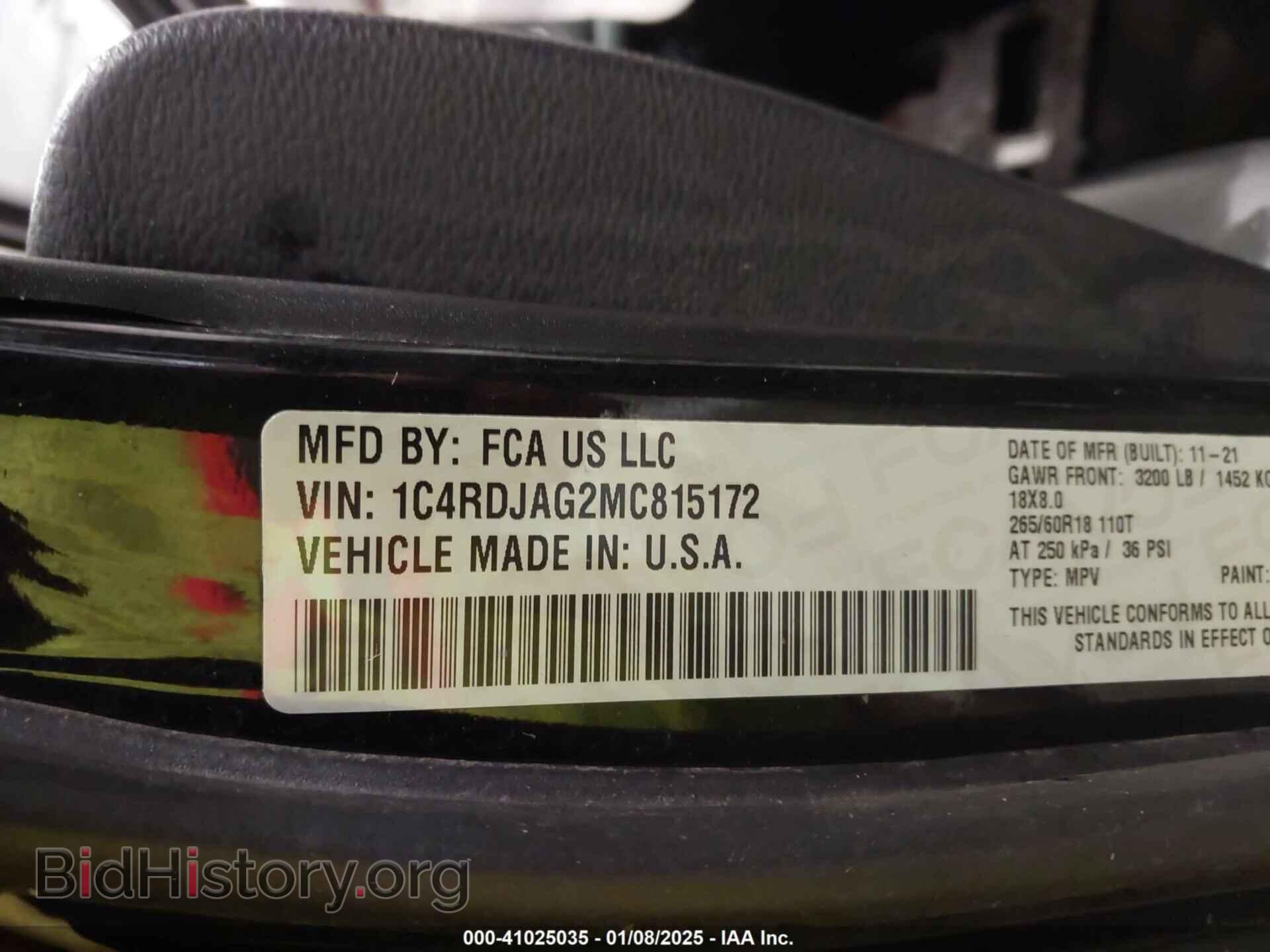 2021 DODGE DURANGO - VIN: 1C4RDJAG2MC815172 - Photo 9