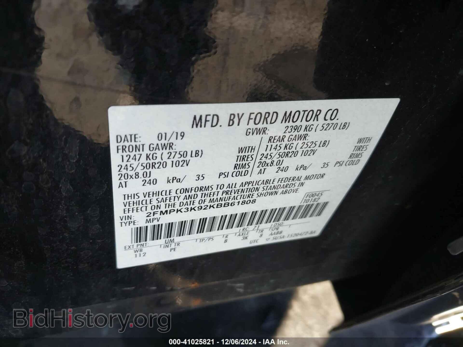 2019 FORD EDGE - VIN: 2FMPK3K92KBB61808 - Photo 9