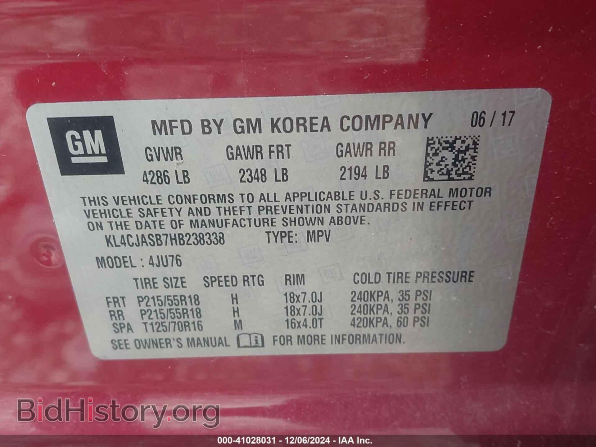 2017 BUICK ENCORE - VIN: KL4CJASB7HB238338 - Photo 9