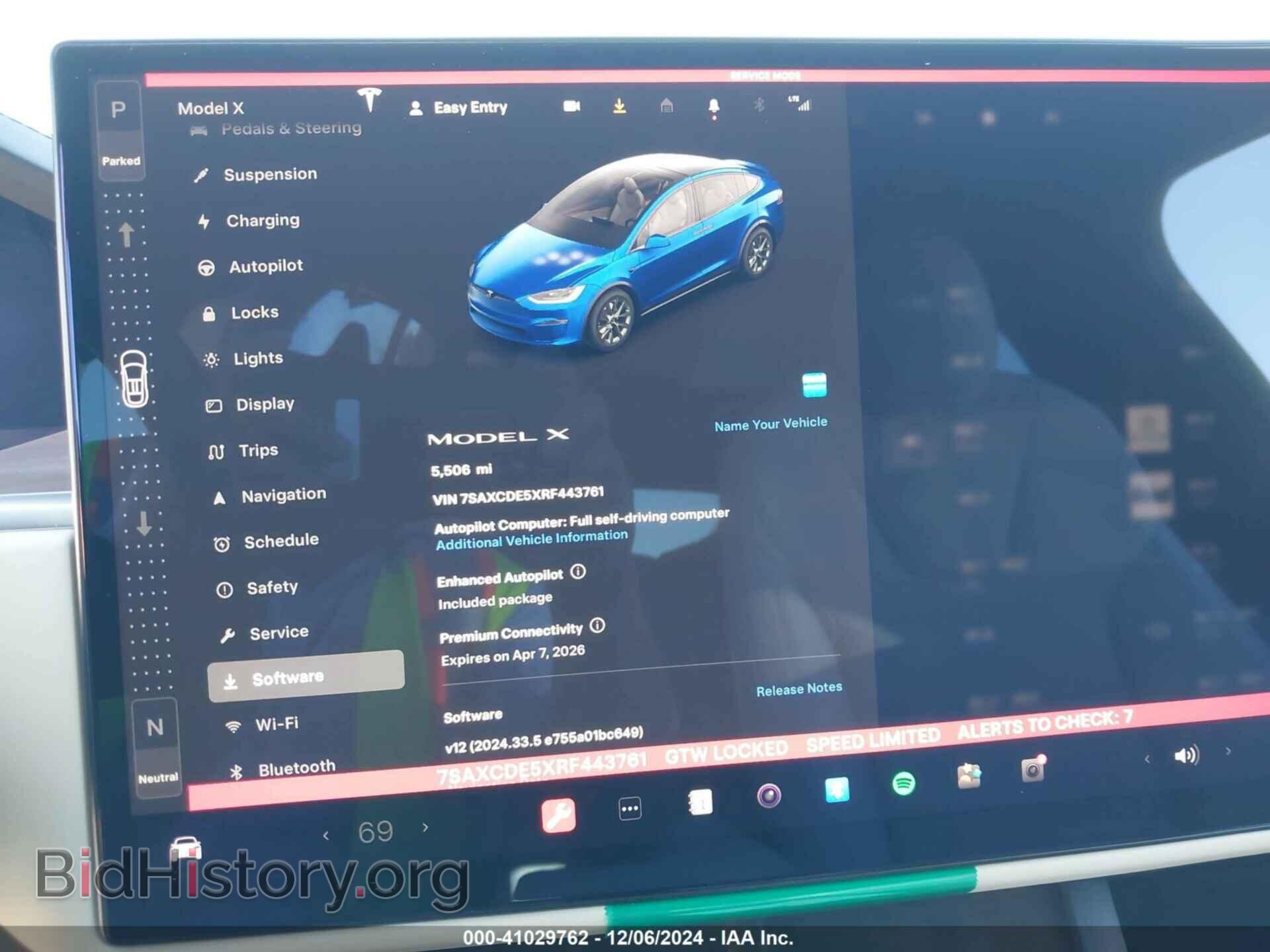 2024 TESLA MODEL X - VIN: 7SAXCDE5XRF443761 - Фото 7