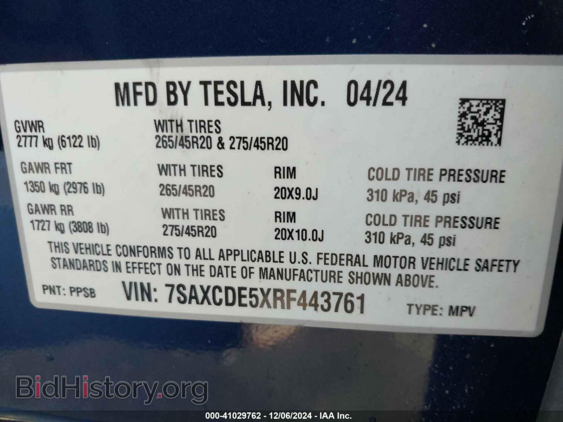 2024 TESLA MODEL X - VIN: 7SAXCDE5XRF443761 - Фото 9