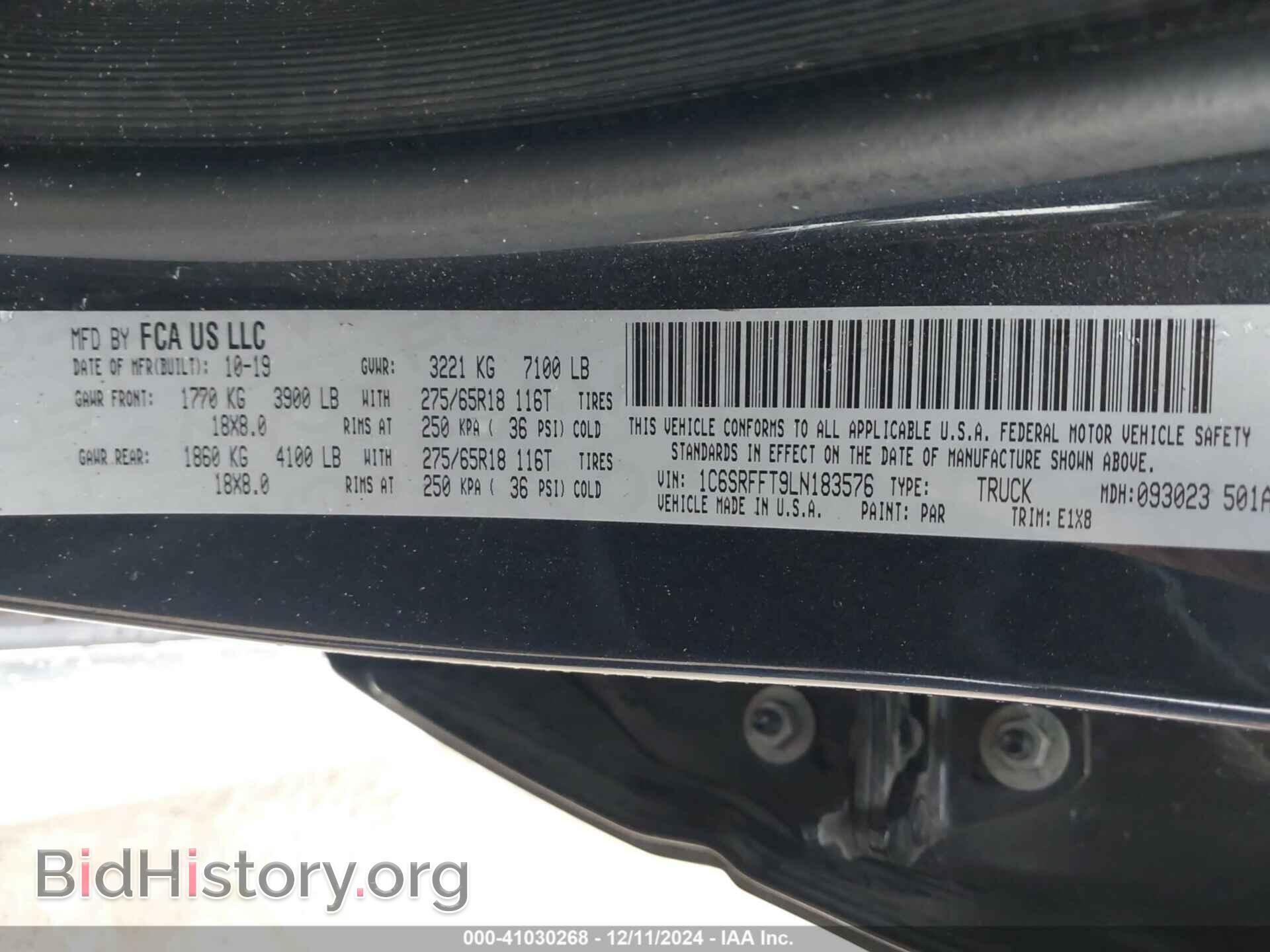2020 RAM 1500 - VIN: 1C6SRFFT9LN183576 - Фото 9