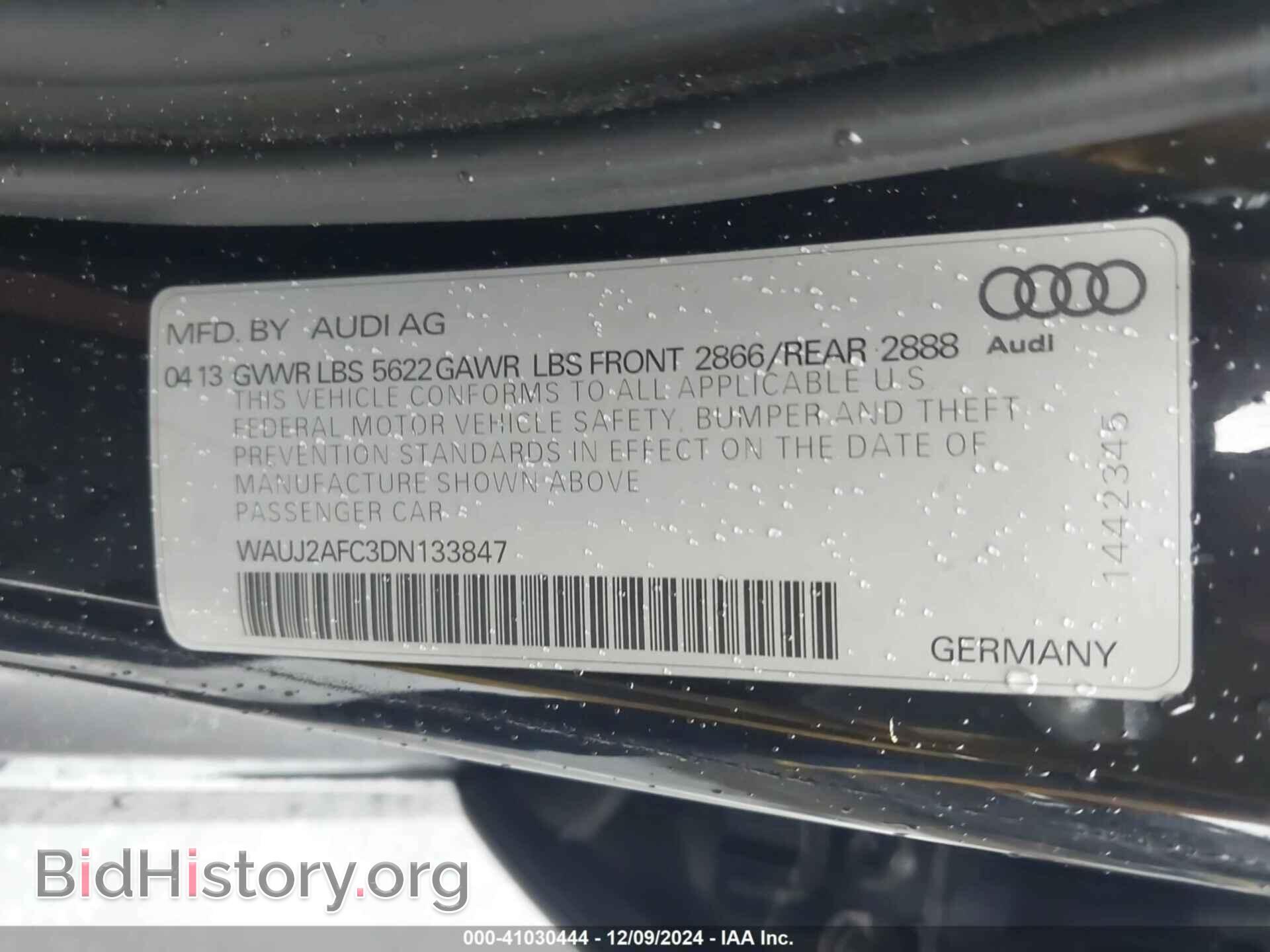 2013 AUDI S6 - VIN: WAUJ2AFC3DN133847 - Фото 9