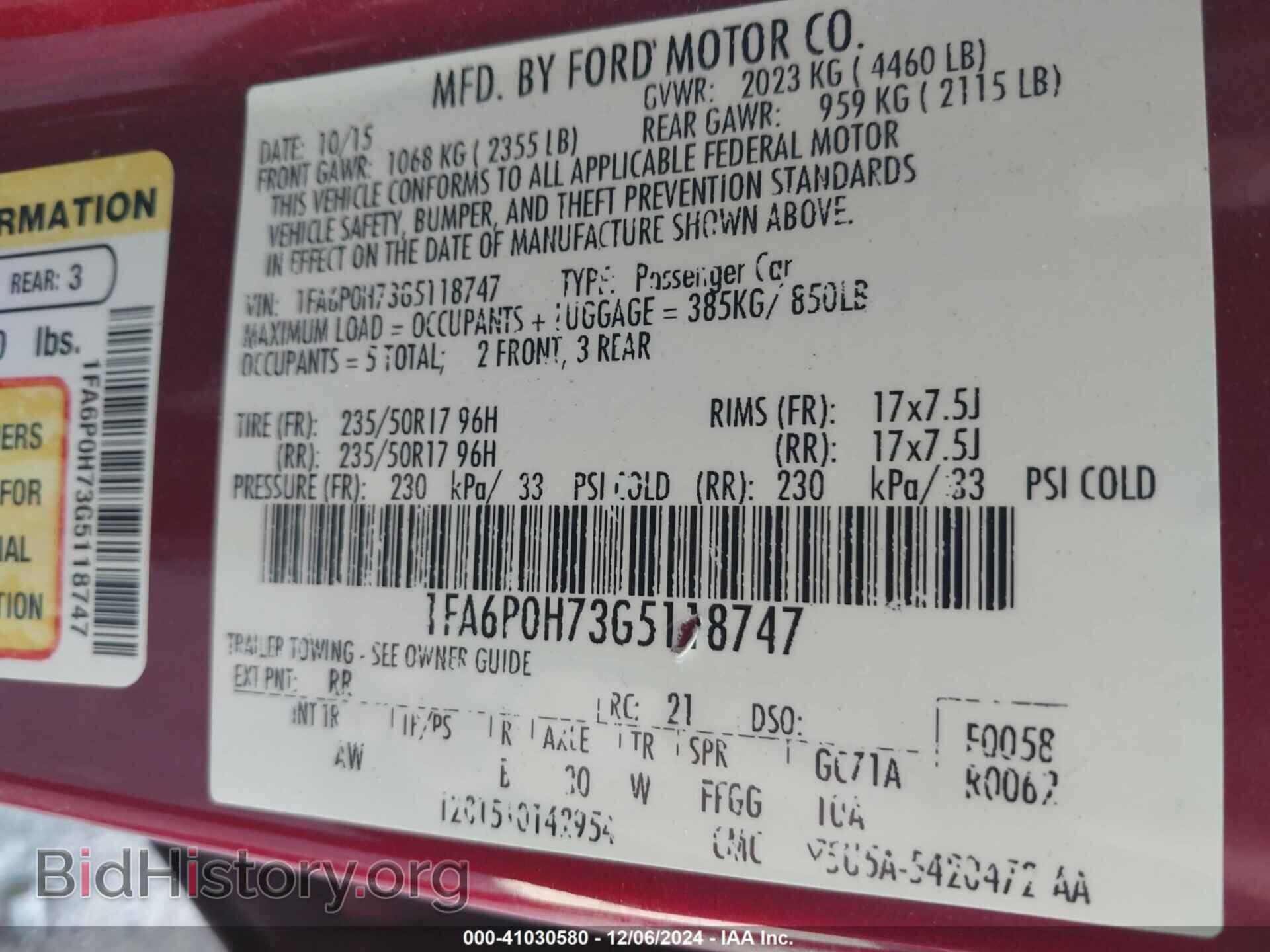 2016 FORD FUSION - VIN: 1FA6P0H73G5118747 - Фото 9