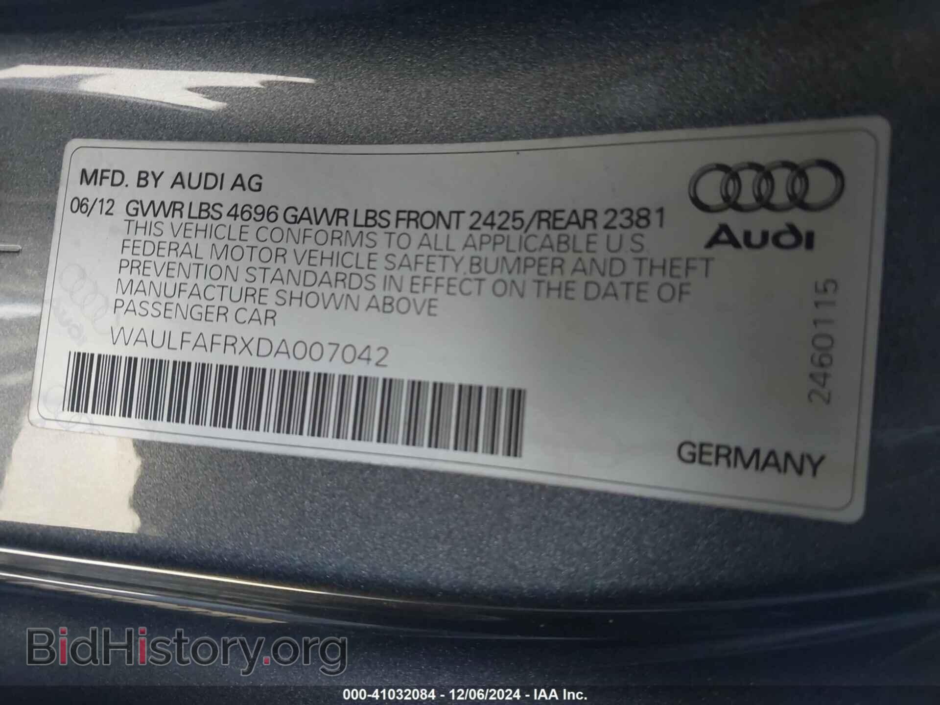 2013 AUDI A5 - VIN: WAULFAFRXDA007042 - Фото 9