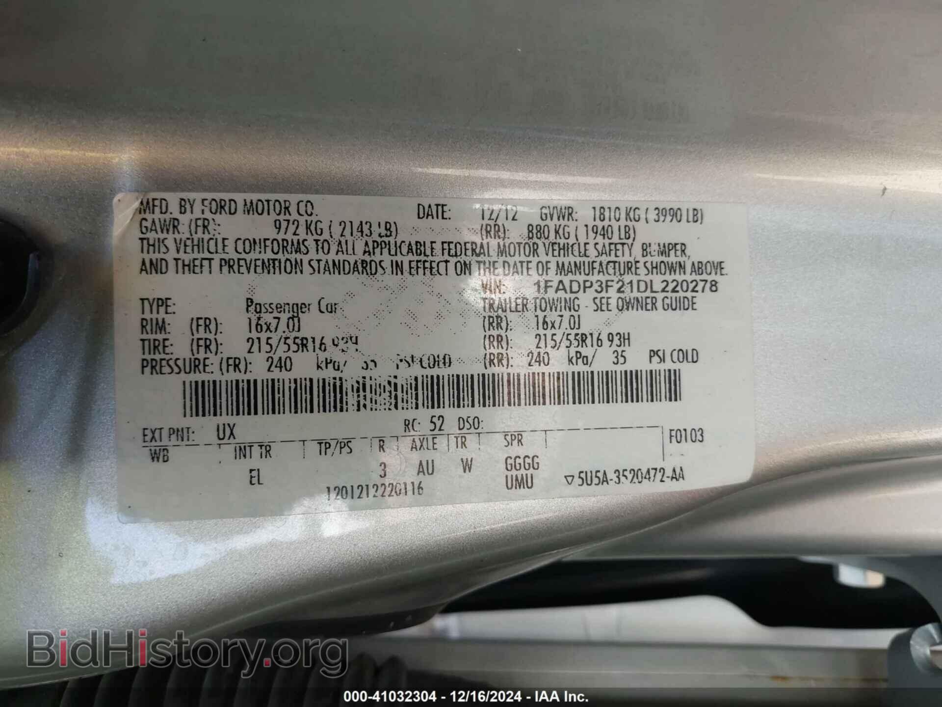 2013 FORD FOCUS - VIN: 1FADP3F21DL220278 - Photo 9
