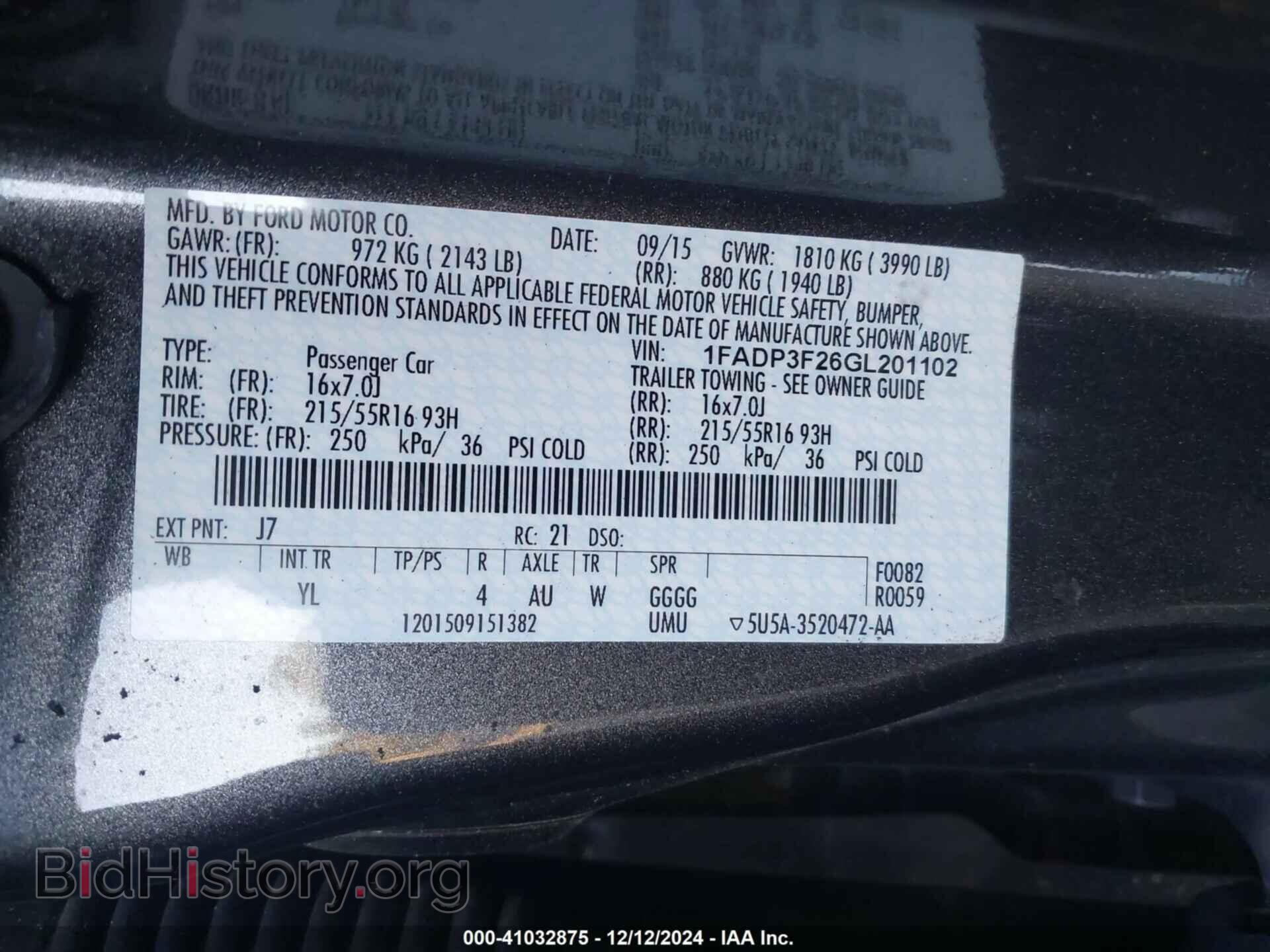 2016 FORD FOCUS - VIN: 1FADP3F26GL201102 - Photo 9