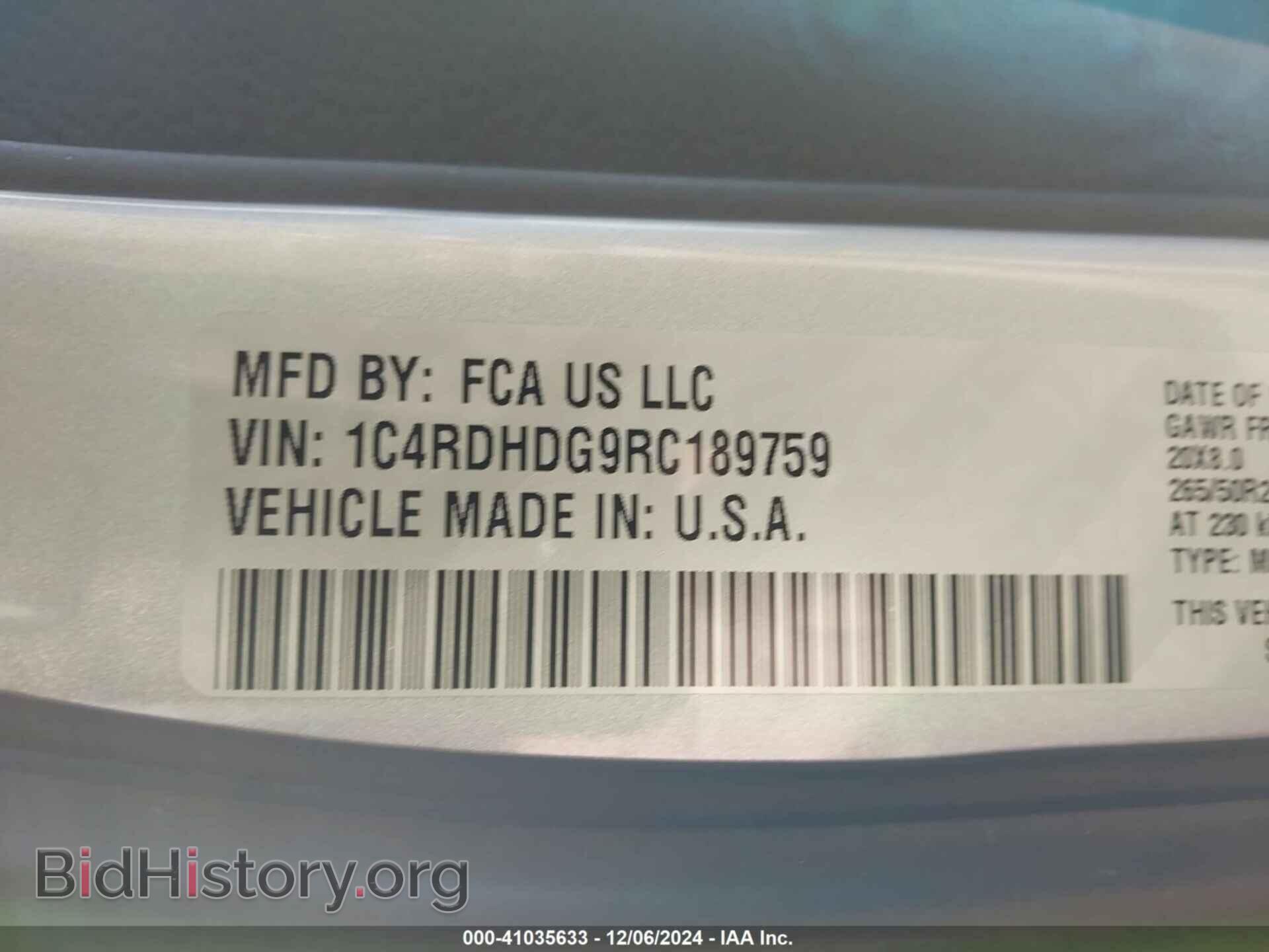 2024 DODGE DURANGO - VIN: 1C4RDHDG9RC189759 - Photo 9