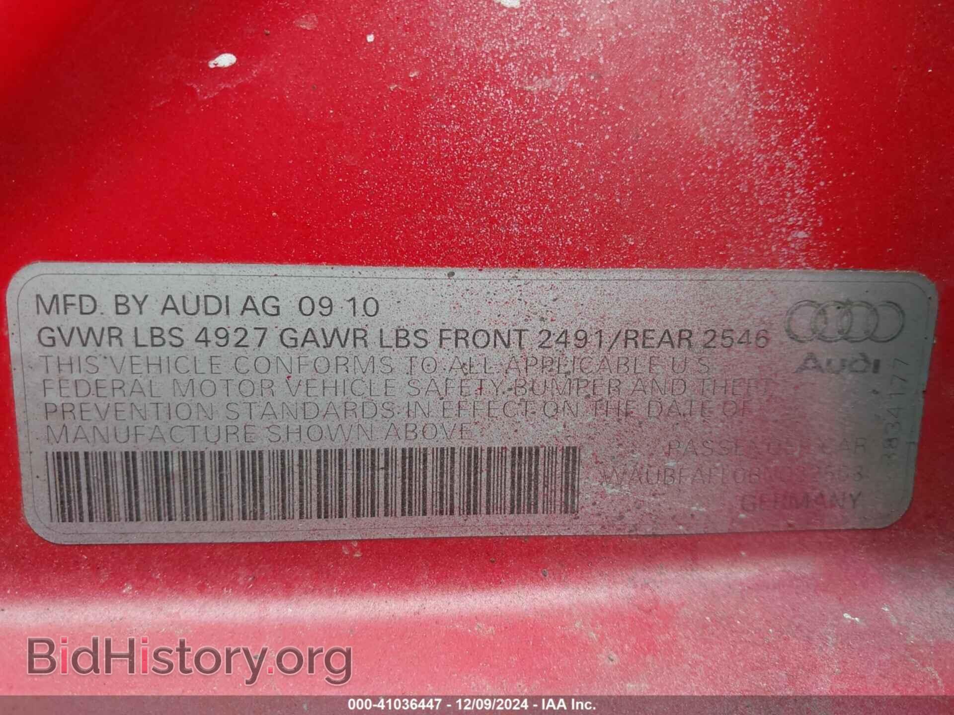 2011 AUDI A4 - VIN: WAUBFAFL0BN022503 - Фото 9