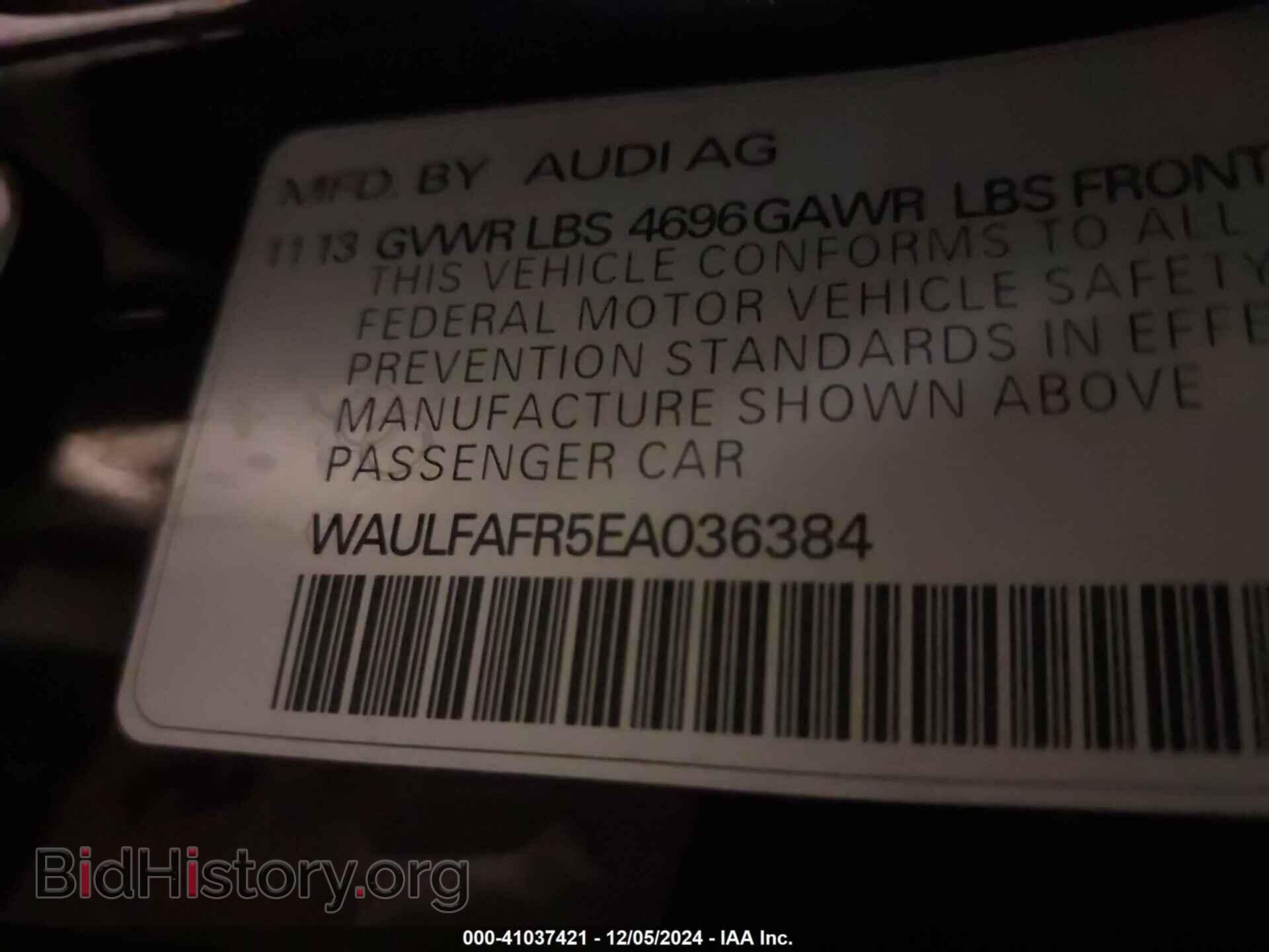 2014 AUDI A5 - VIN: WAULFAFR5EA036384 - Фото 9
