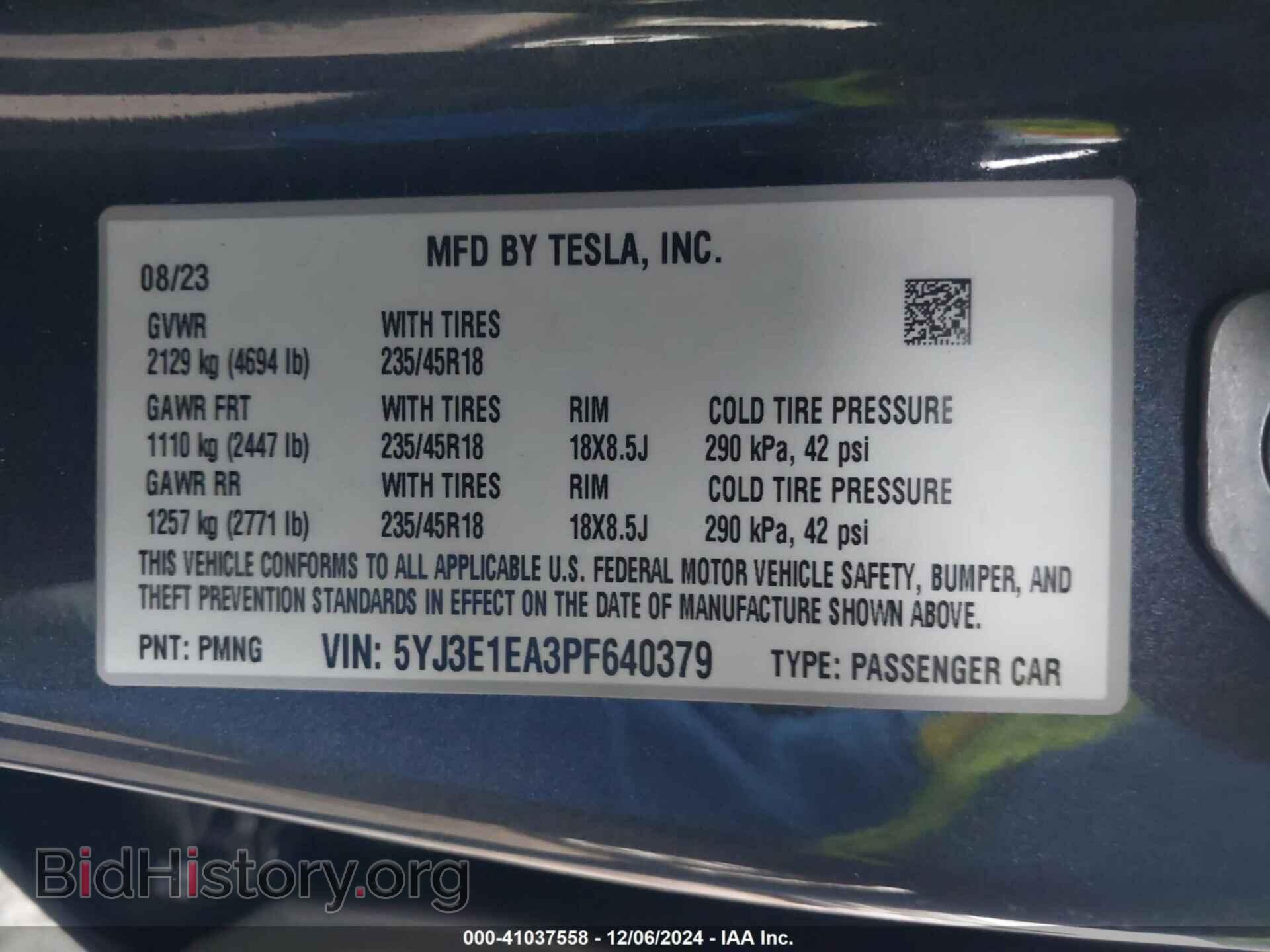 2023 TESLA MODEL 3 - VIN: 5YJ3E1EA3PF640379 - Фото 9