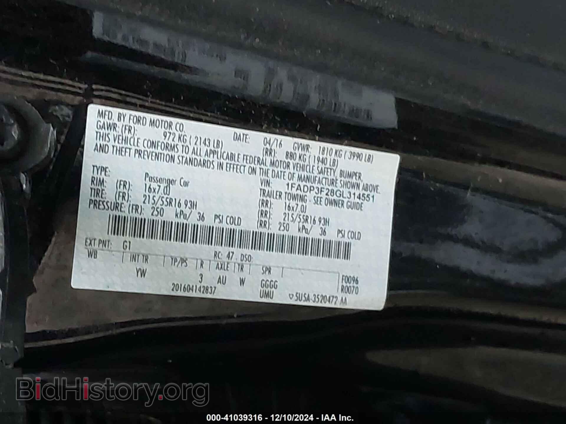 2016 FORD FOCUS - VIN: 1FADP3F28GL314551 - Photo 9