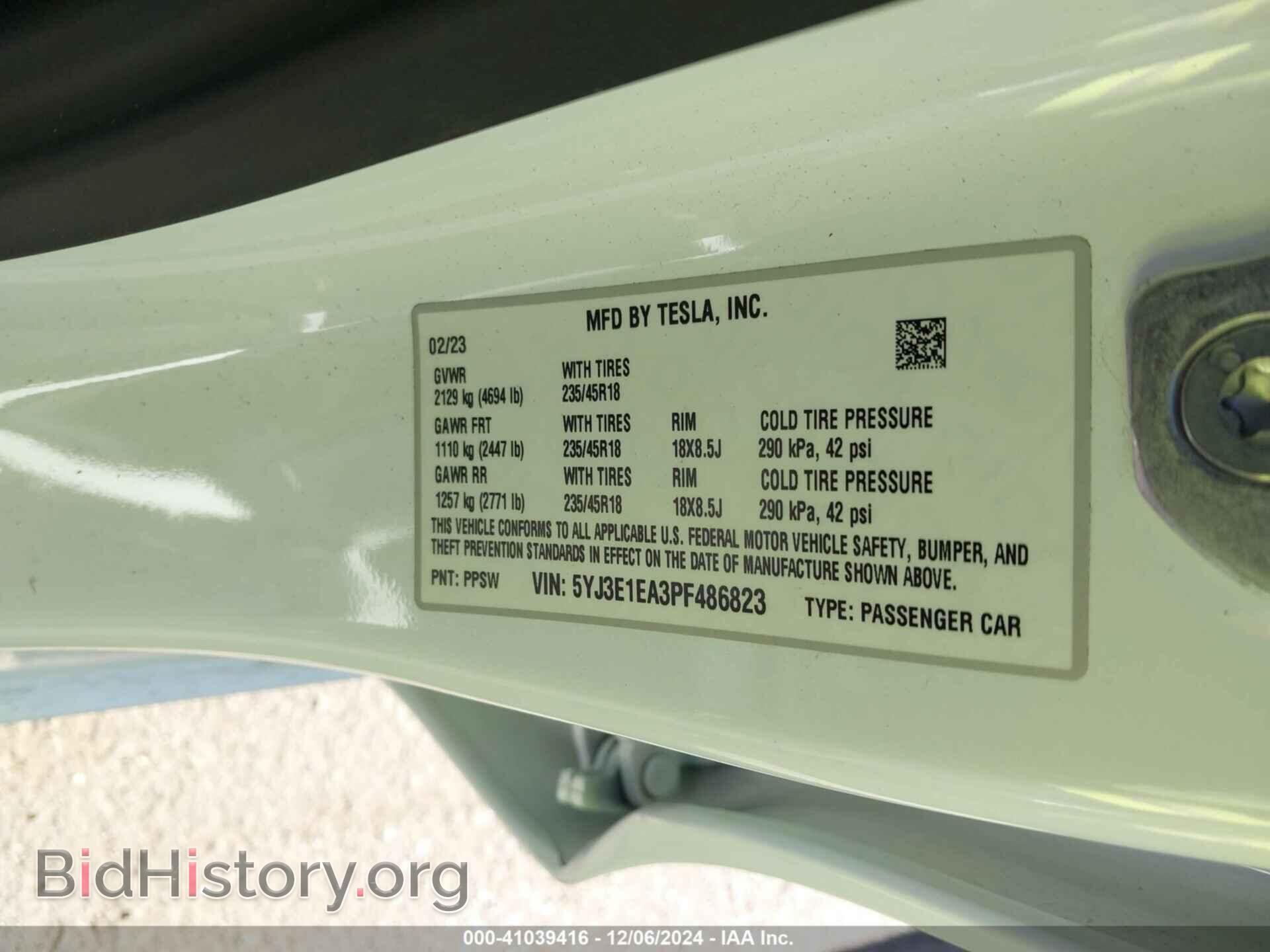 2023 TESLA MODEL 3 - VIN: 5YJ3E1EA3PF486823 - Фото 9