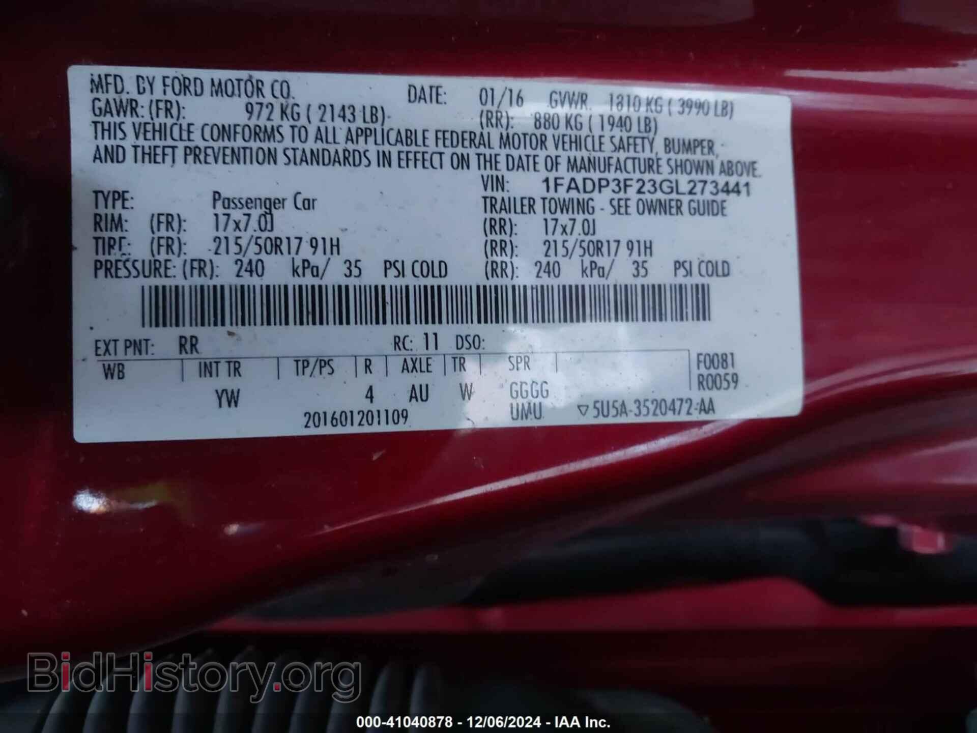 2016 FORD FOCUS - VIN: 1FADP3F23GL273441 - Фото 9