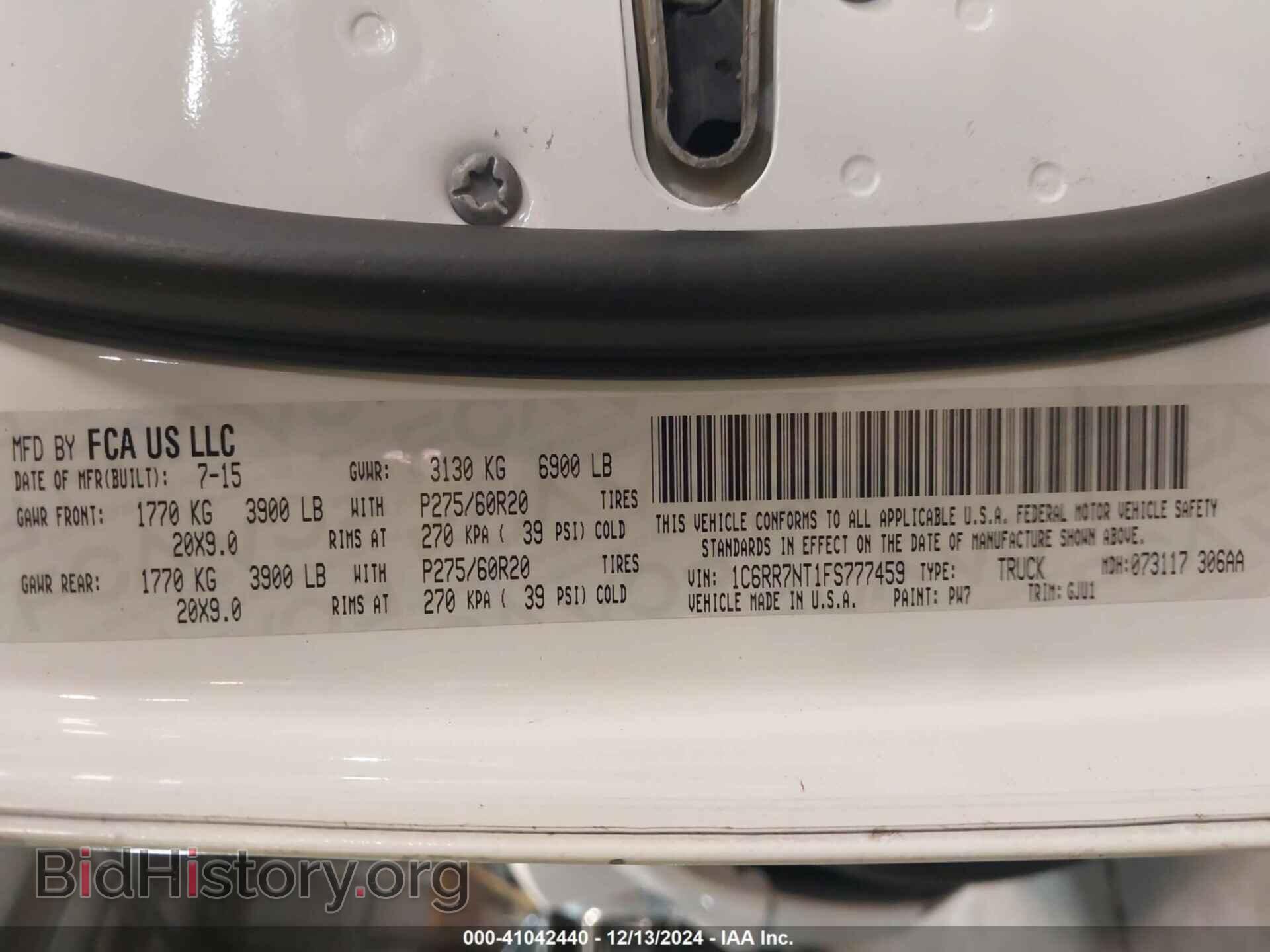 2015 RAM 1500 - VIN: 1C6RR7NT1FS777459 - Фото 9