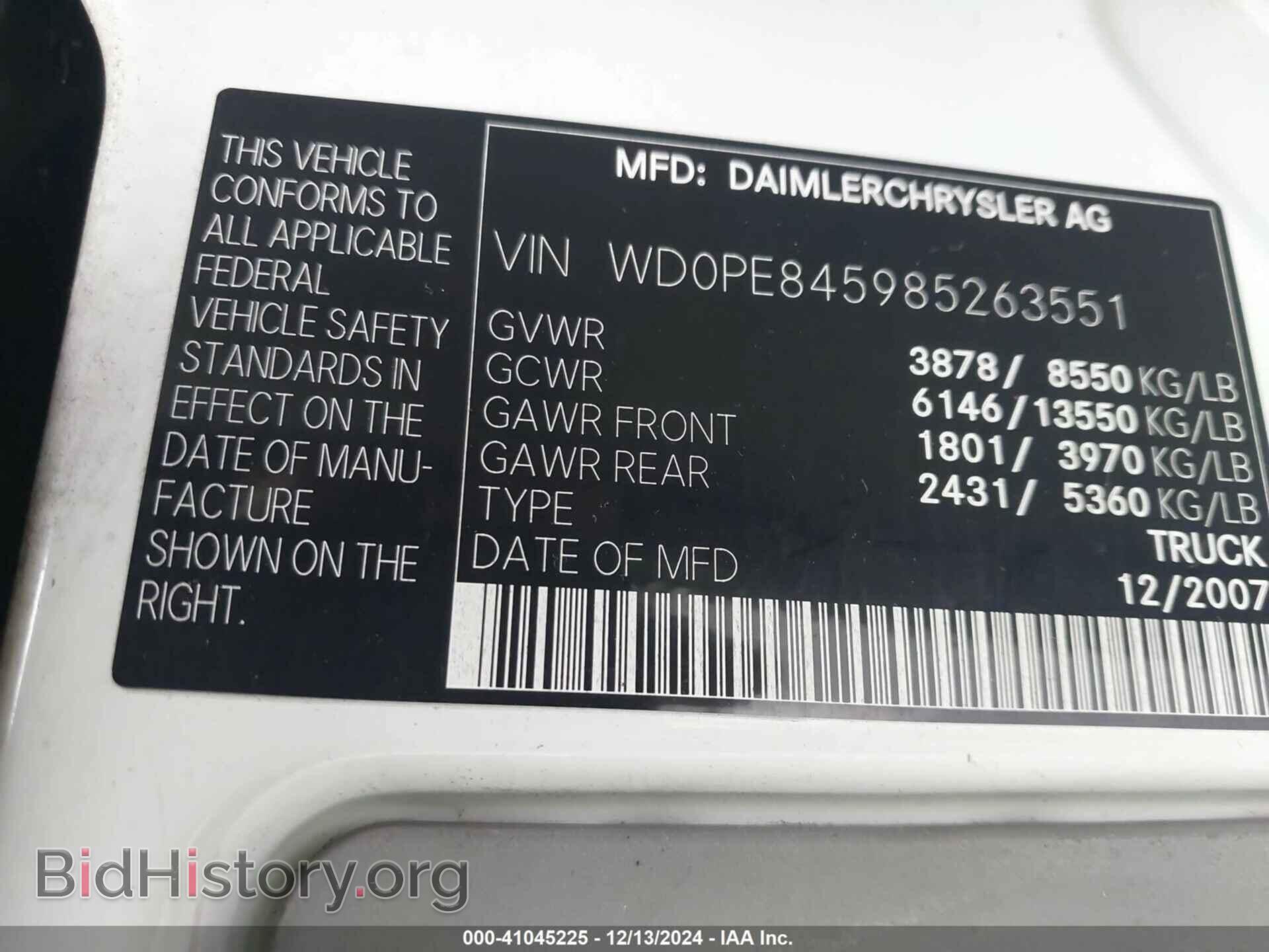 2008 DODGE SPRINTER - VIN: WD0PE845985263551 - Фото 9