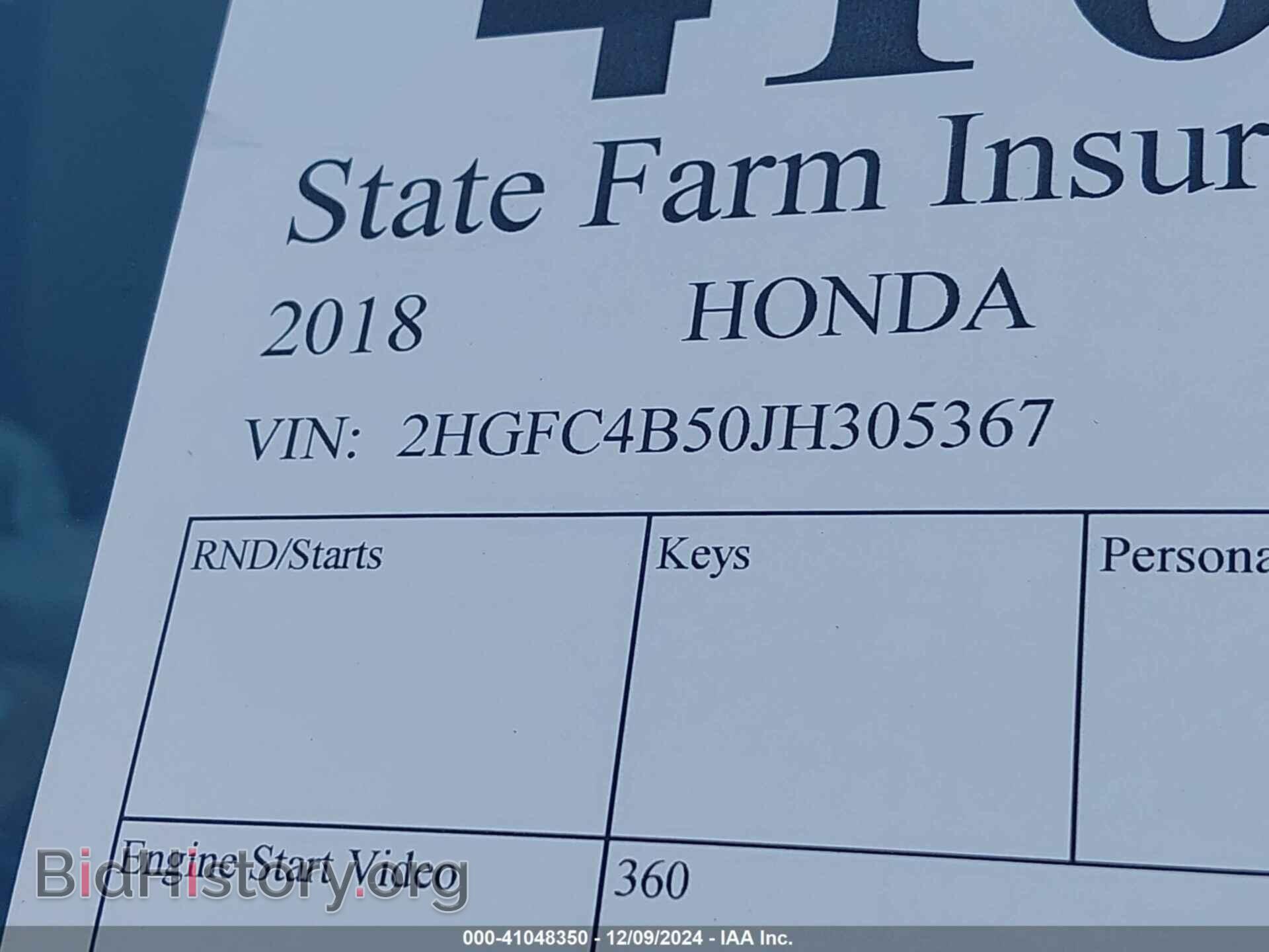 2018 HONDA CIVIC - VIN: 2HGFC4B50JH305367 - Фото 9