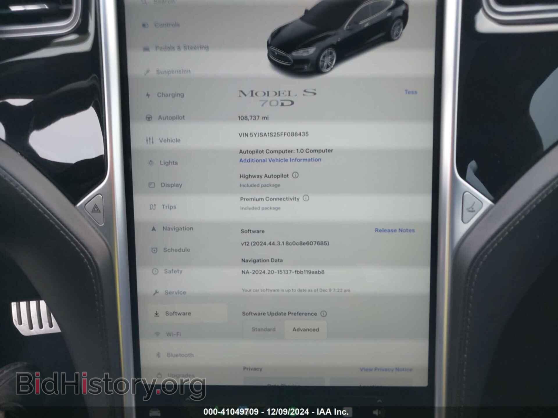 2015 TESLA MODEL S - VIN: 5YJSA1S25FF088435 - Фото 7