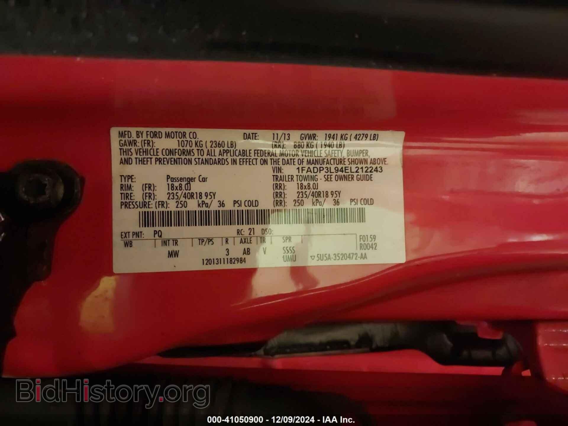 2014 FORD FOCUS ST - VIN: 1FADP3L94EL212243 - Фото 9
