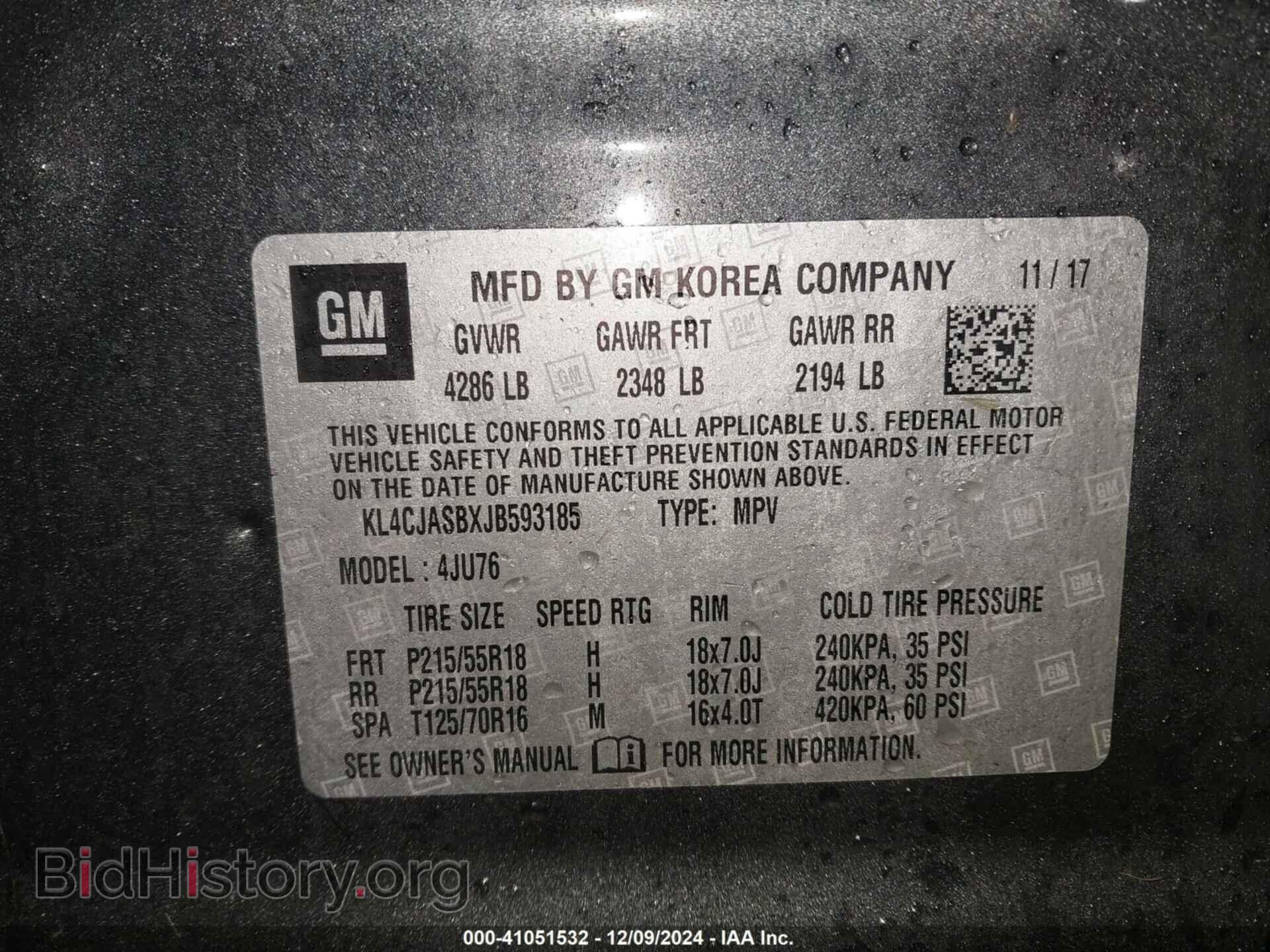 2018 BUICK ENCORE - VIN: KL4CJASBXJB593185 - Photo 9