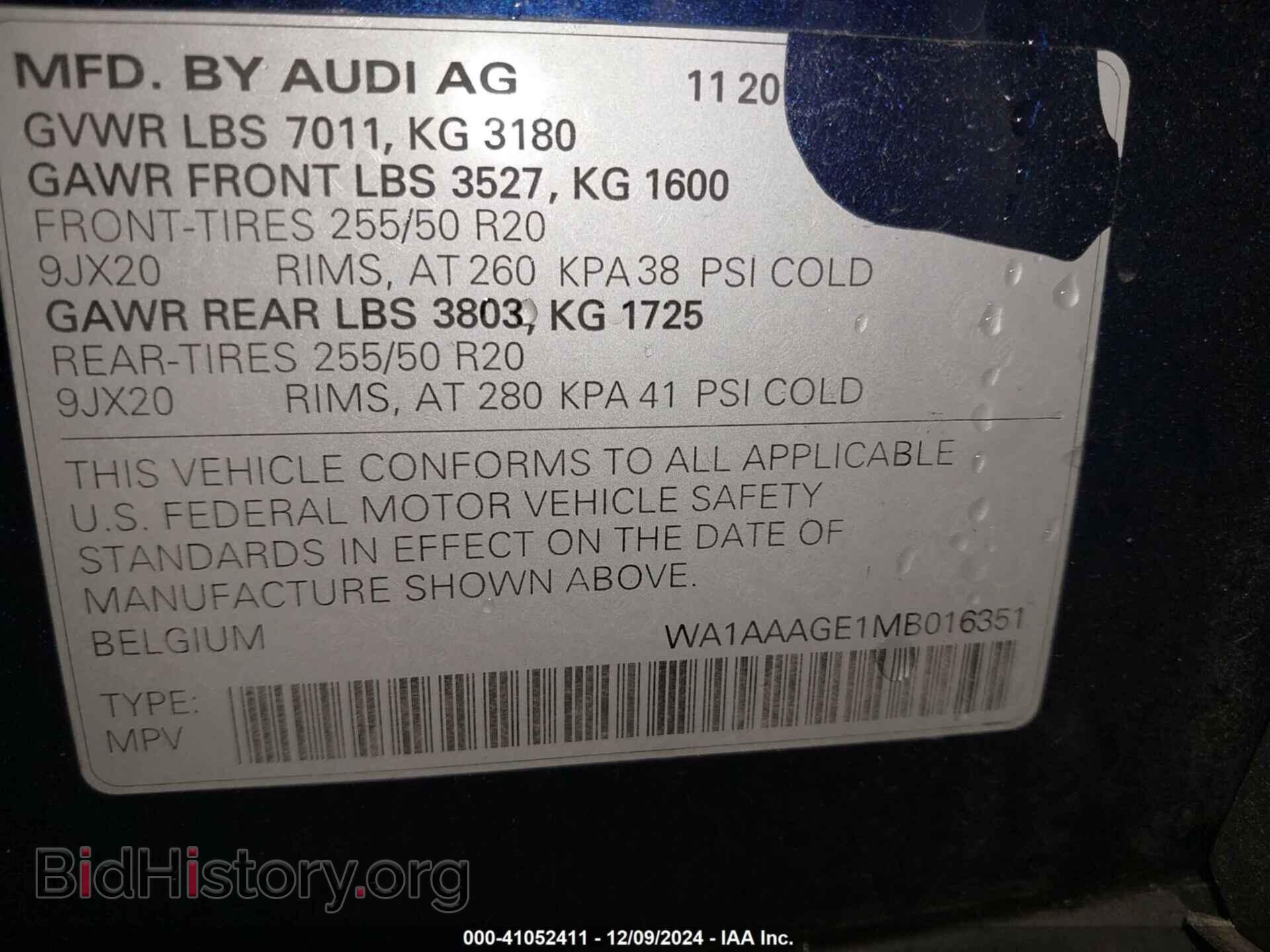 2021 AUDI E-TRON - VIN: WA1AAAGE1MB016351 - Фото 9