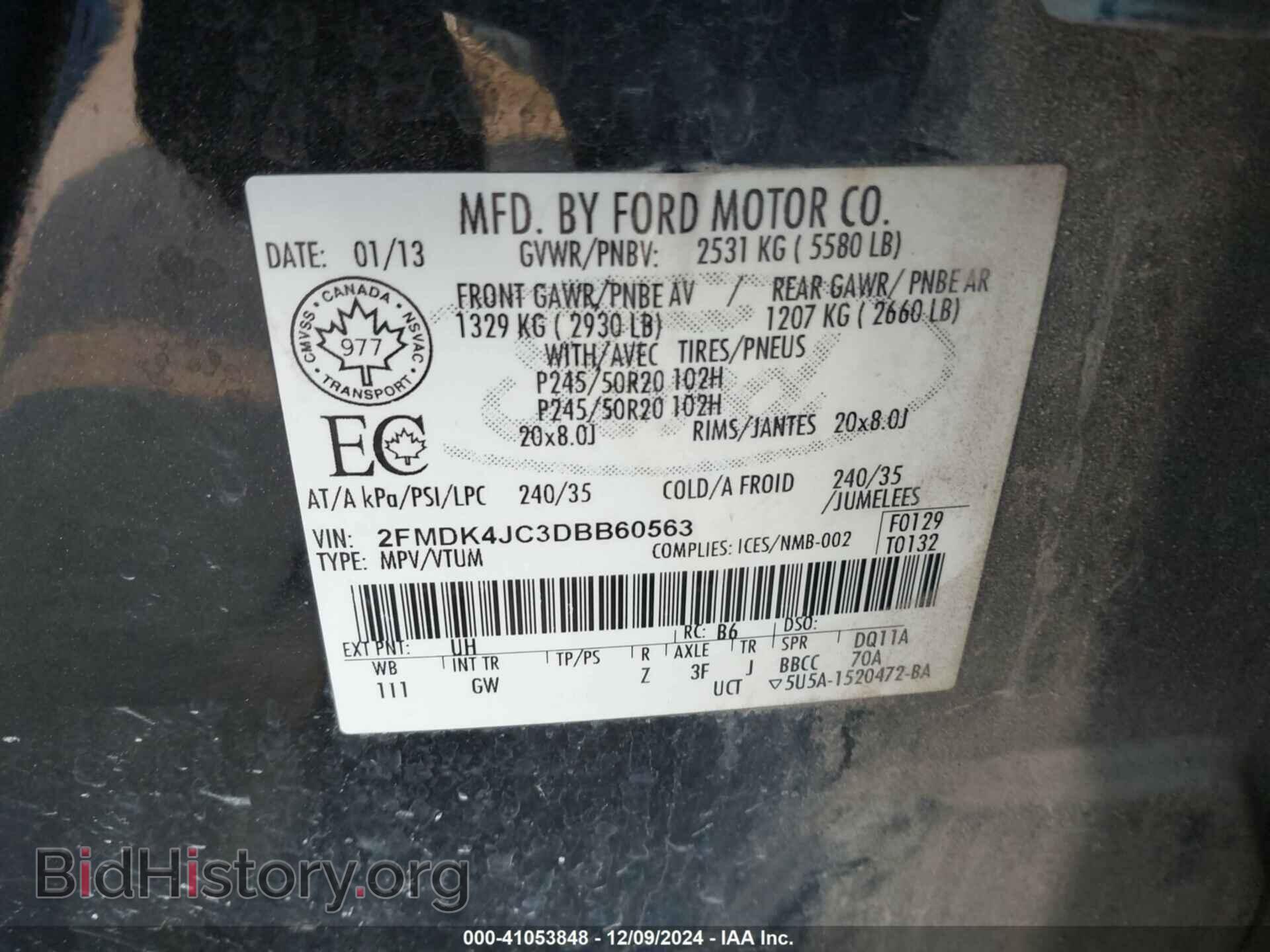 2013 FORD EDGE - VIN: 2FMDK4JC3DBB60563 - Photo 9