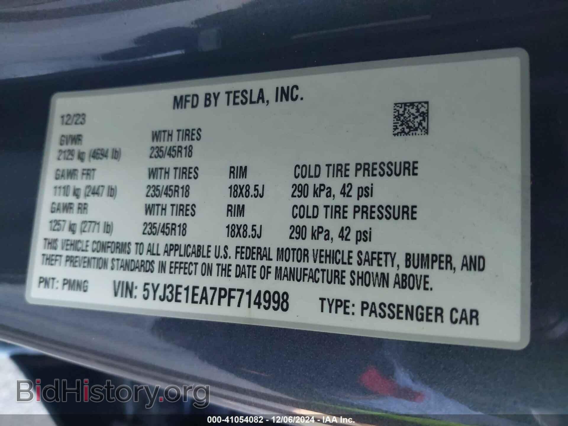 2023 TESLA MODEL 3 - VIN: 5YJ3E1EA7PF714998 - Фото 9