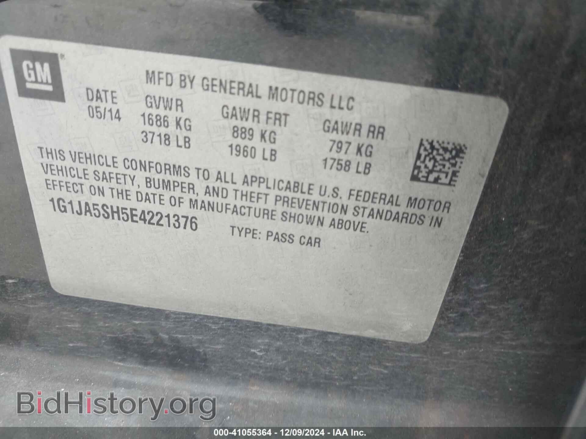 2014 CHEVROLET SONIC - VIN: 1G1JA5SH5E4221376 - Фото 9