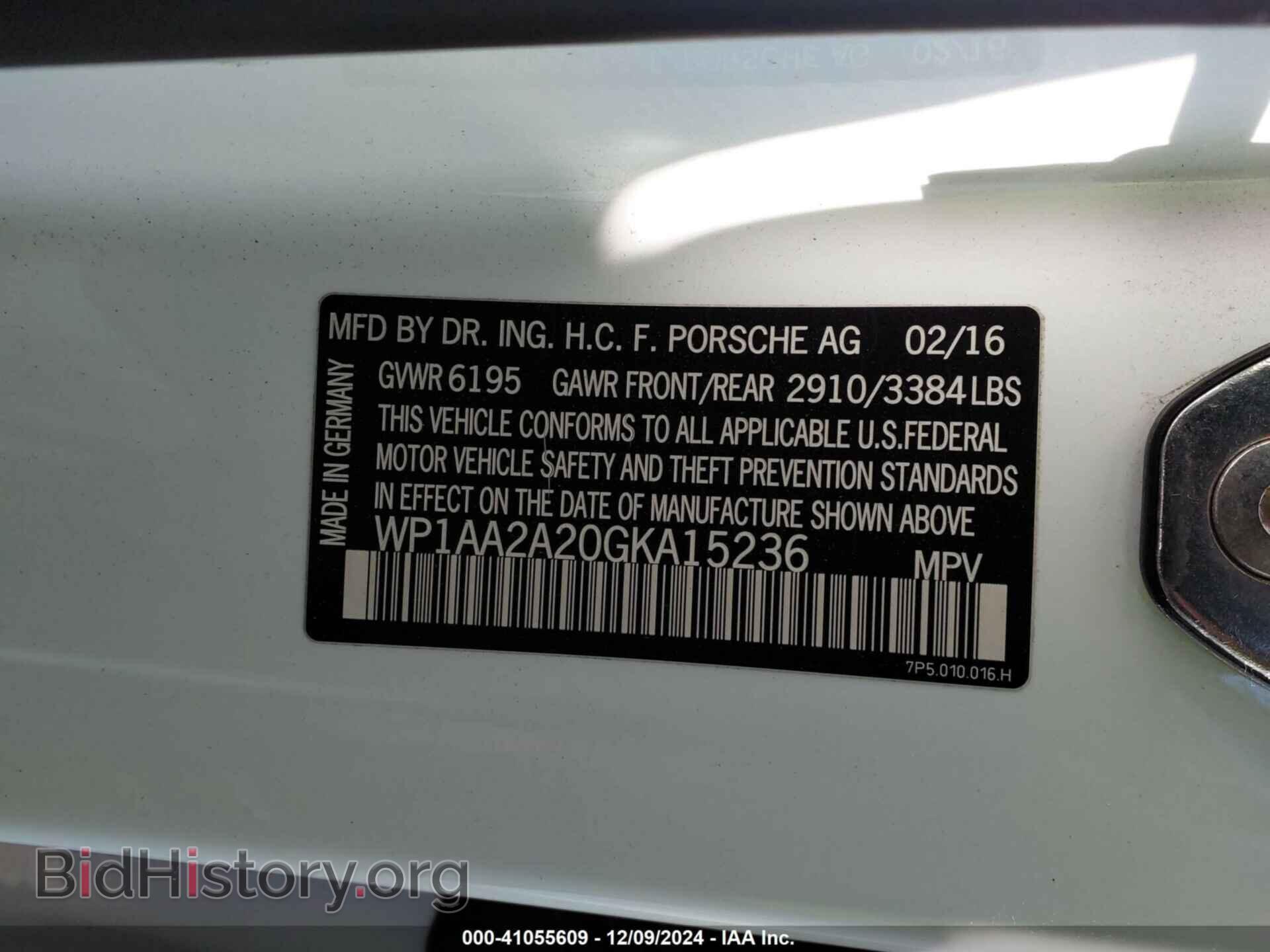 2016 PORSCHE CAYENNE - VIN: WP1AA2A20GKA15236 - Фото 9