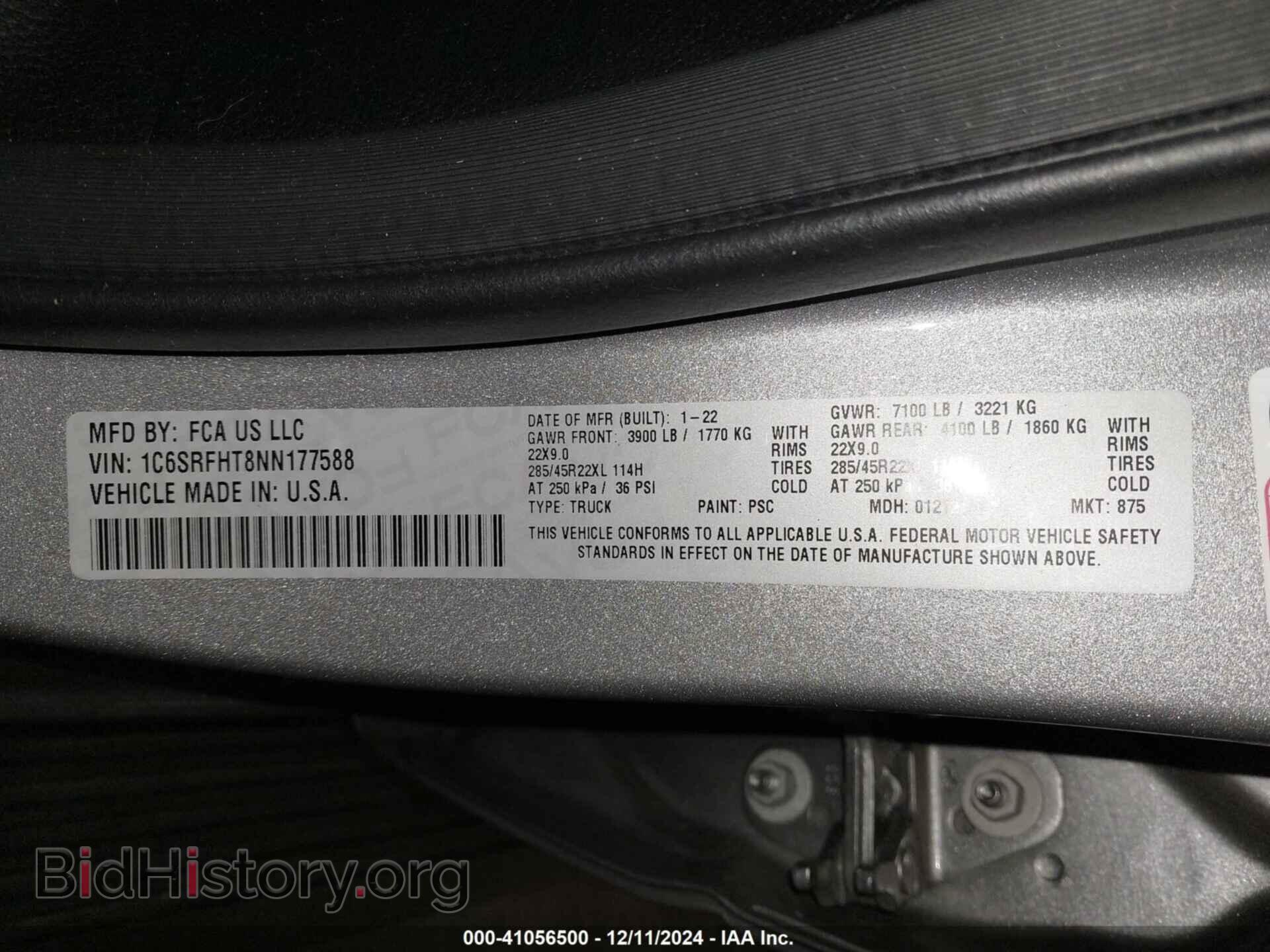 2022 RAM 1500 - VIN: 1C6SRFHT8NN177588 - Фото 9