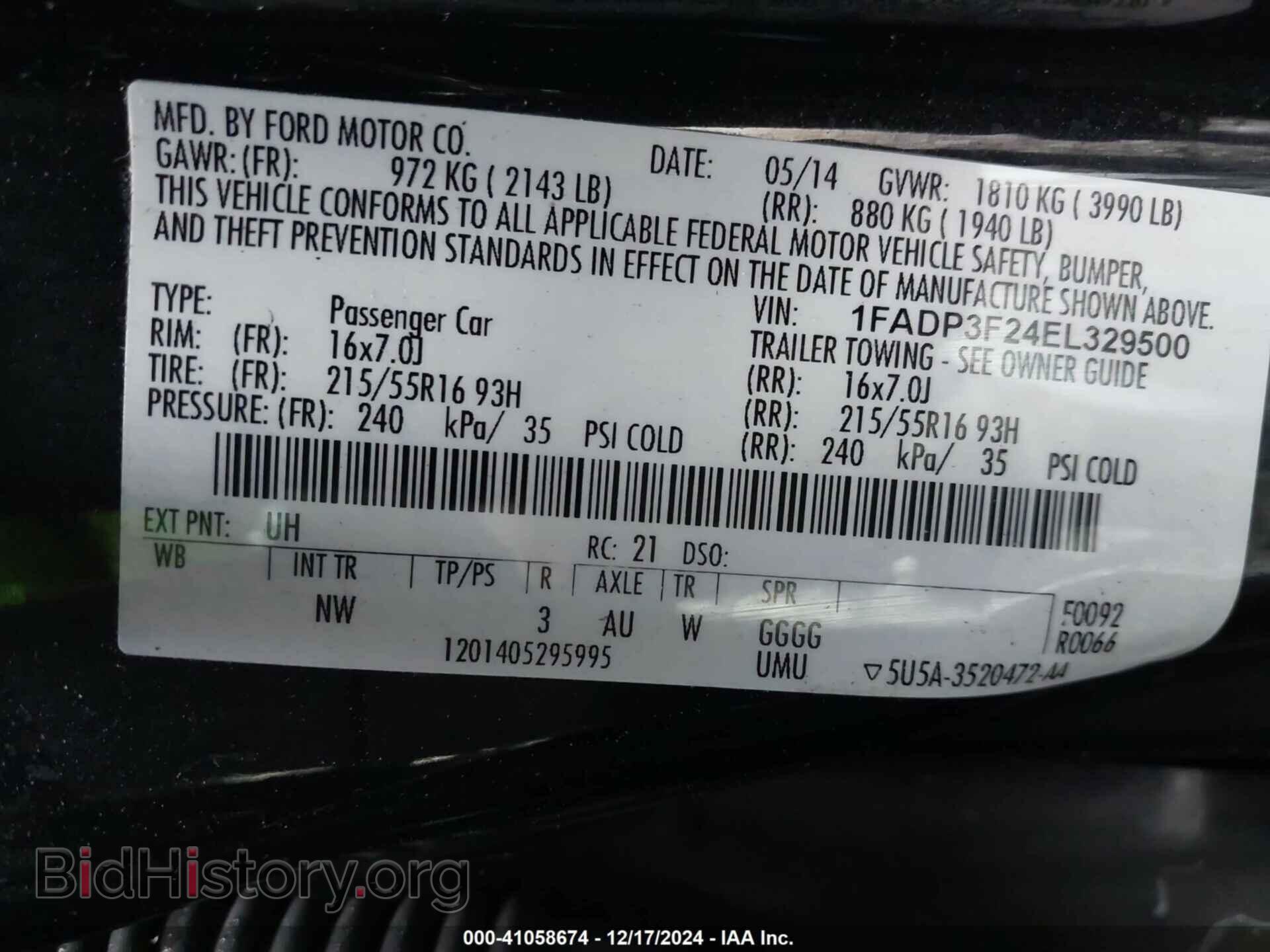 2014 FORD FOCUS - VIN: 1FADP3F24EL329500 - Photo 9