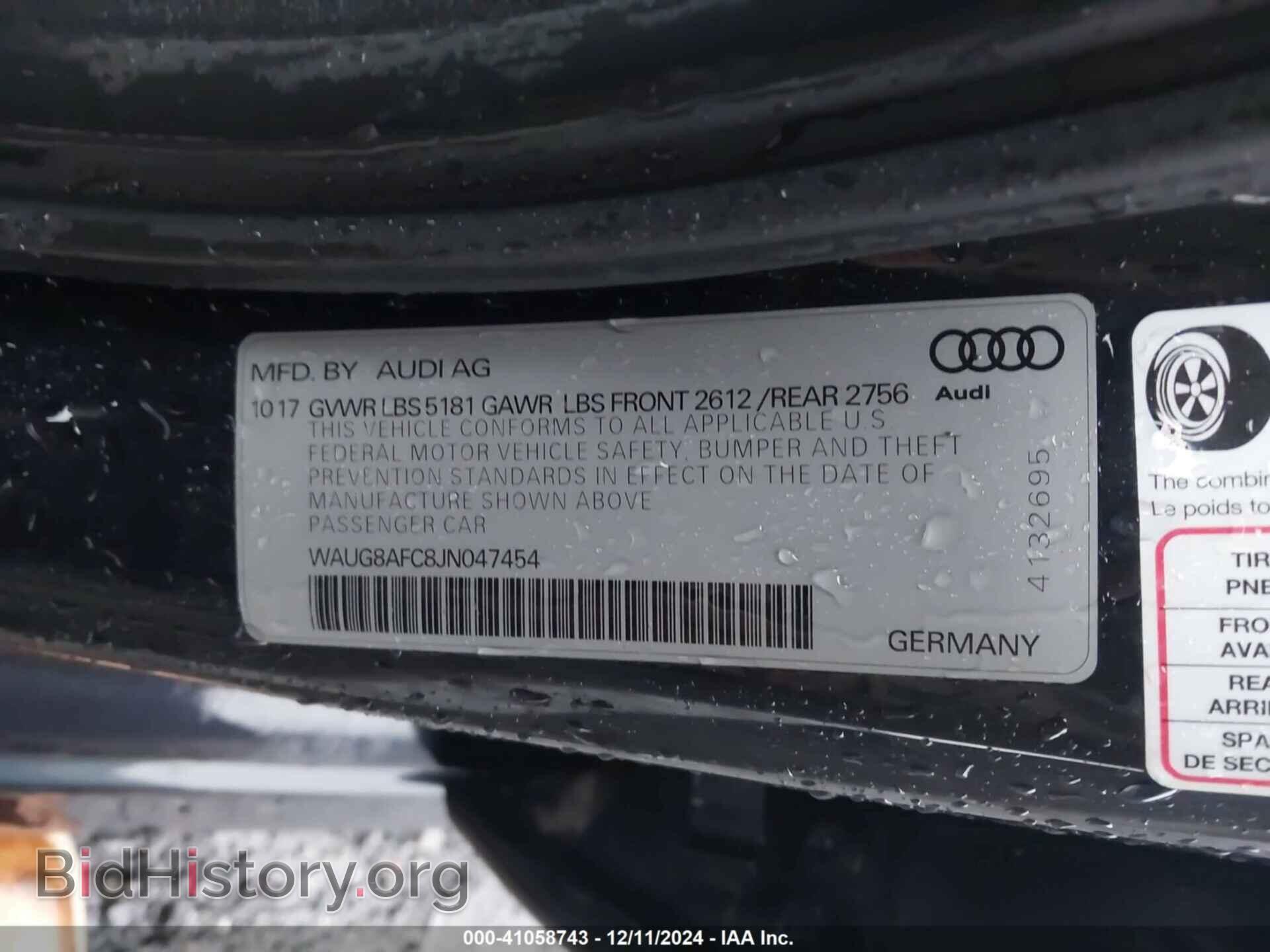 2018 AUDI A6 - VIN: WAUG8AFC8JN047454 - Фото 9