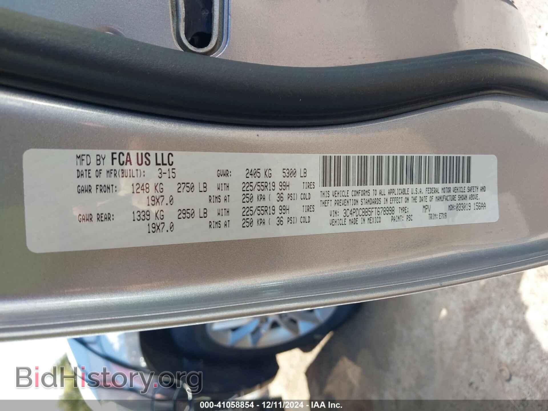 2015 DODGE JOURNEY - VIN: 3C4PDCBB5FT678998 - Фото 9