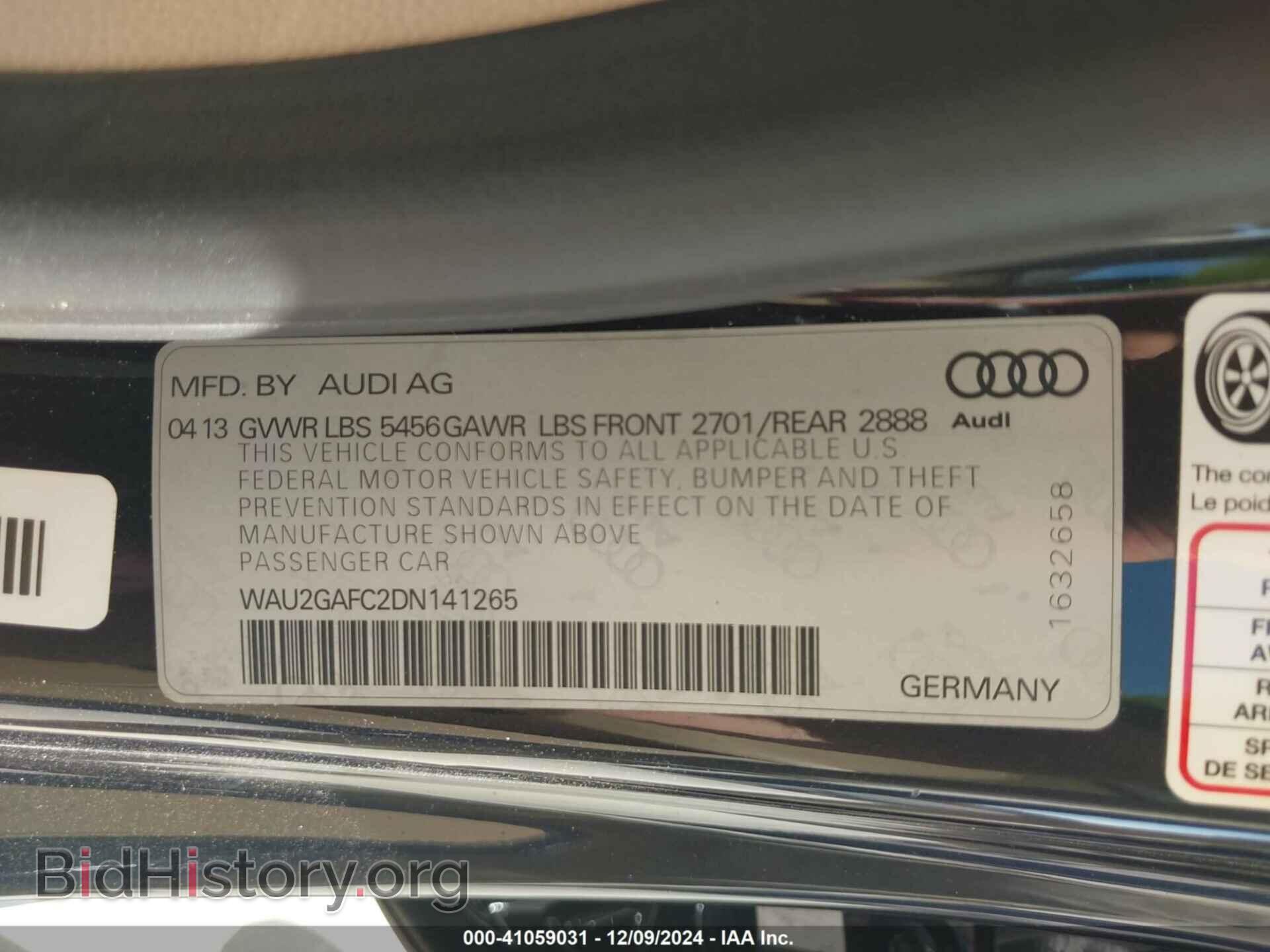 2013 AUDI A7 - VIN: WAU2GAFC2DN141265 - Фото 9